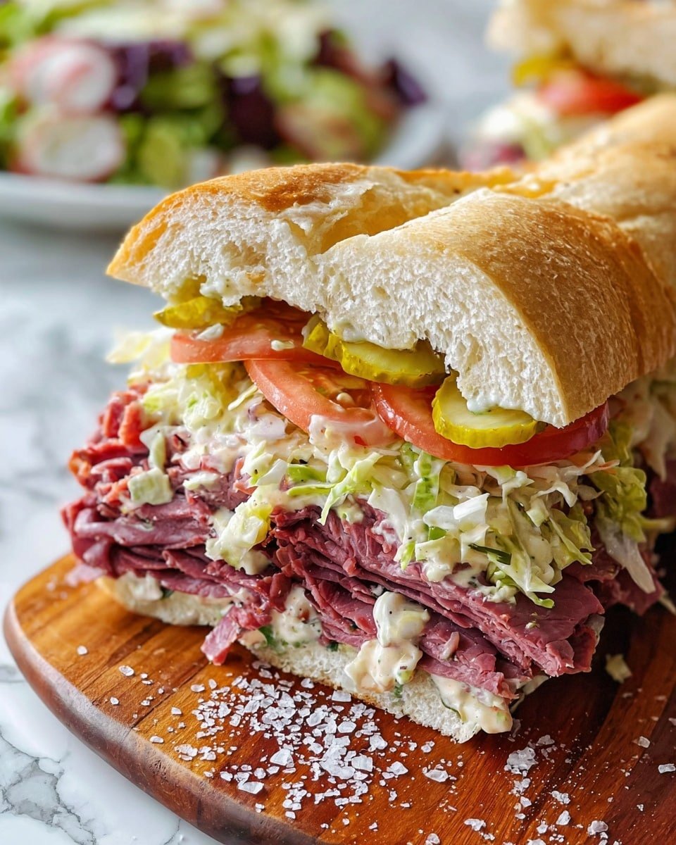 Italian Grinder Salad Sandwich Recipe - Recipe Image — Italian Grinder Salad Sandwich, Italian Grinder Sandwich, Italian deli sandwich, hearty sandwich recipes, fresh veggie sandwich