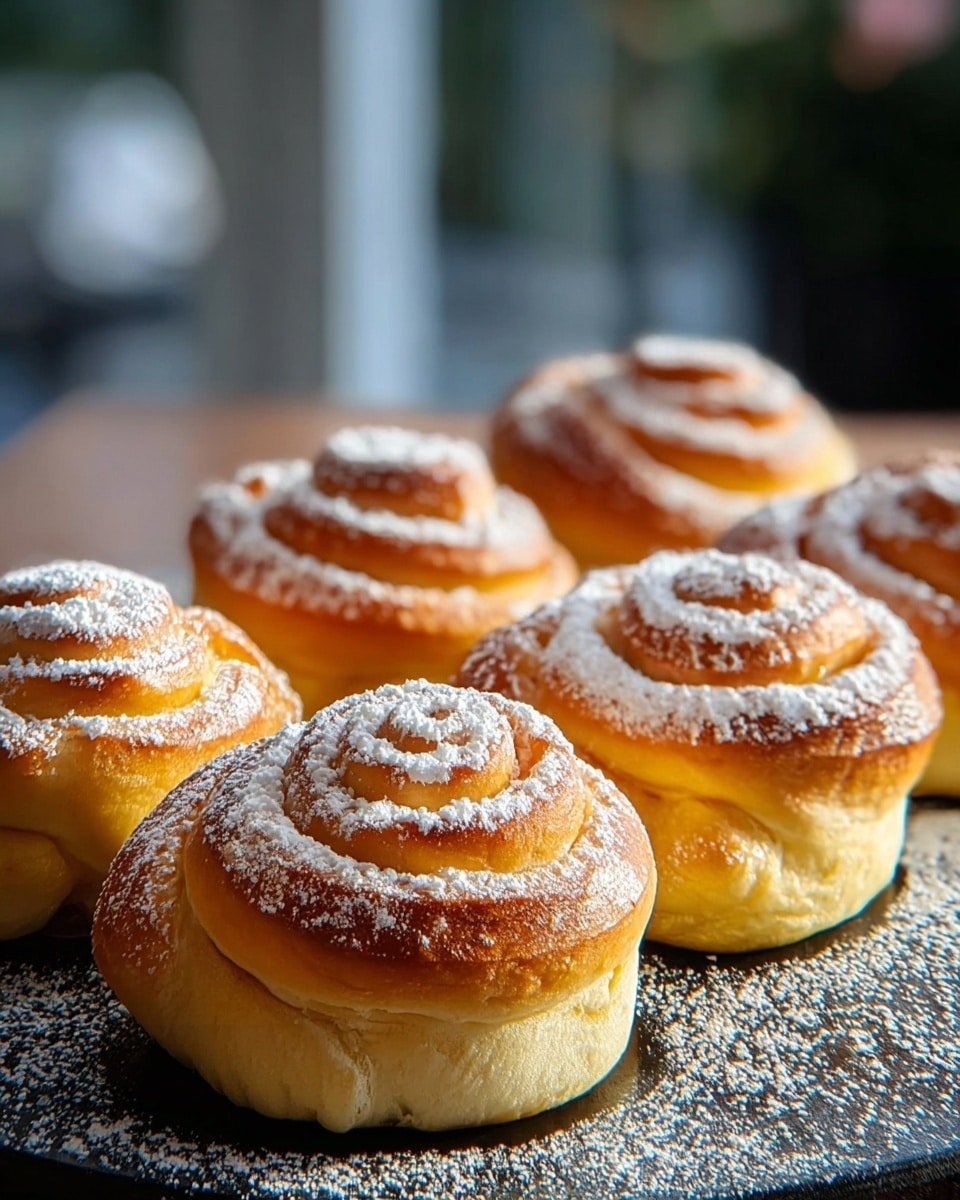 Vanilla Pan de Mallorca Rolls Recipe - Recipe Image — Vanilla Pan de Mallorca Rolls, Puerto Rican bakery rolls, sweet buttery bread recipe, soft vanilla breakfast rolls, homemade Pan de Mallorca