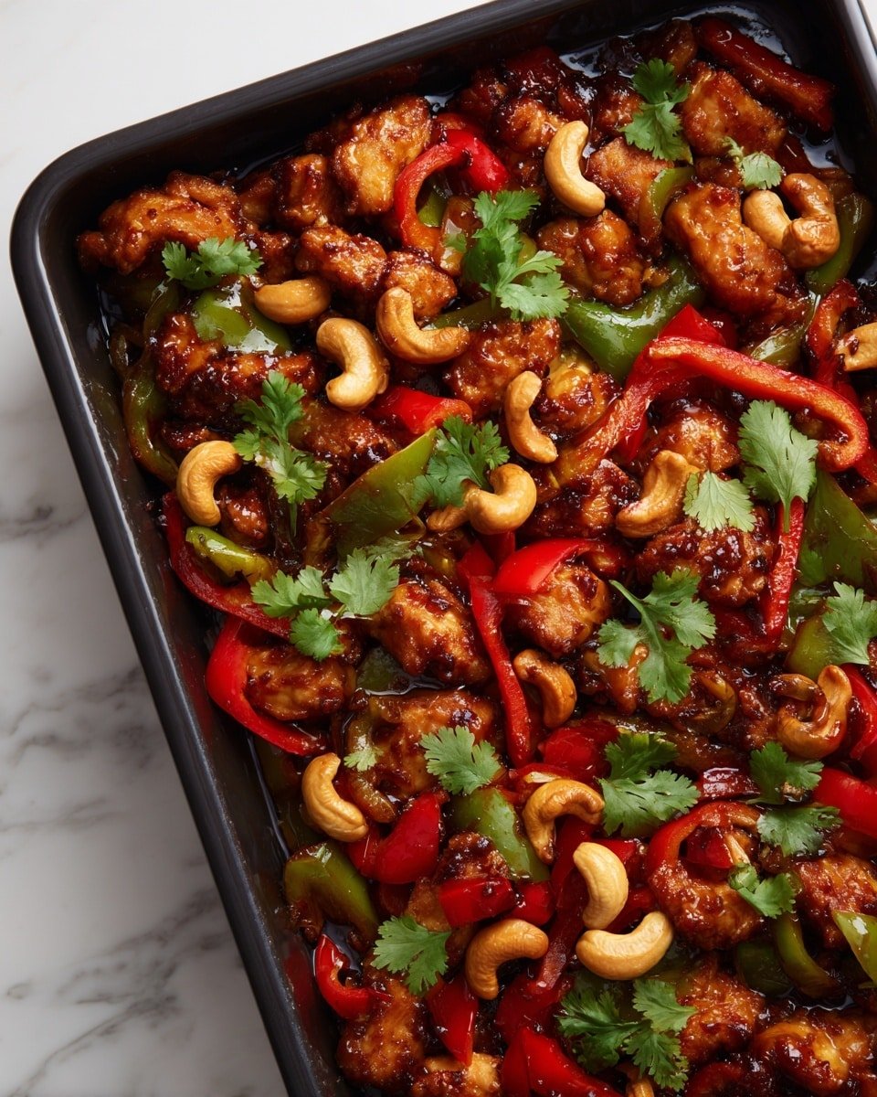 Sheet Pan Cashew Chicken Recipe - Recipe Image — Sheet Pan Cashew Chicken, Cashew Chicken Stir Fry, Easy Chicken Dinner, One-Pan Chicken Recipe, Healthy Roasted Chicken