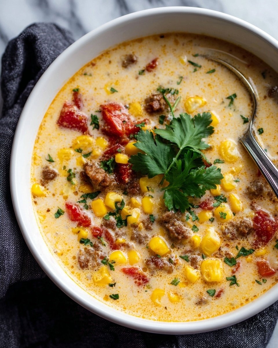 Creamy Cowboy Soup Recipe - Recipe Image — Creamy Cowboy Soup, hearty soup recipes, comfort food ideas, beef and smoky spice soup, easy chowder recipes