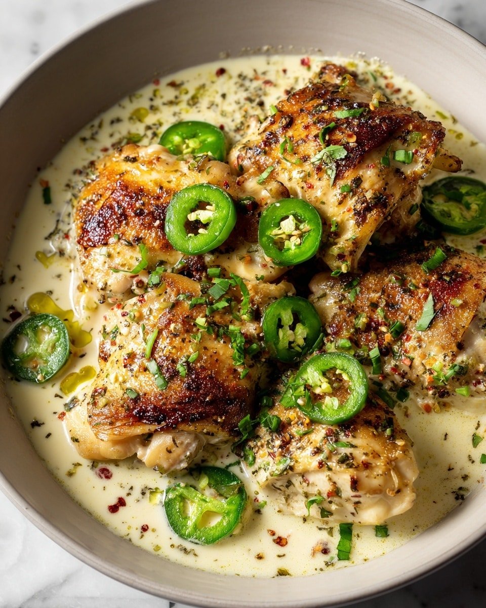 Creamy Pepperoncini Chicken Skillet Recipe - Recipe Image — Creamy Pepperoncini Chicken Skillet, easy chicken dinner recipes, spicy chicken skillet, quick savory chicken ideas, flavorful chicken recipes