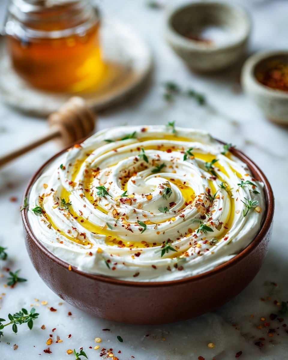 Spicy Ricotta Dip with Hot Honey Recipe - Recipe Image — Spicy Ricotta Dip with Hot Honey, Ricotta Dip with Spicy Honey, Creamy Spicy Ricotta Appetizer, Easy Hot Honey Dip, Spicy Cheese Dip with Honey