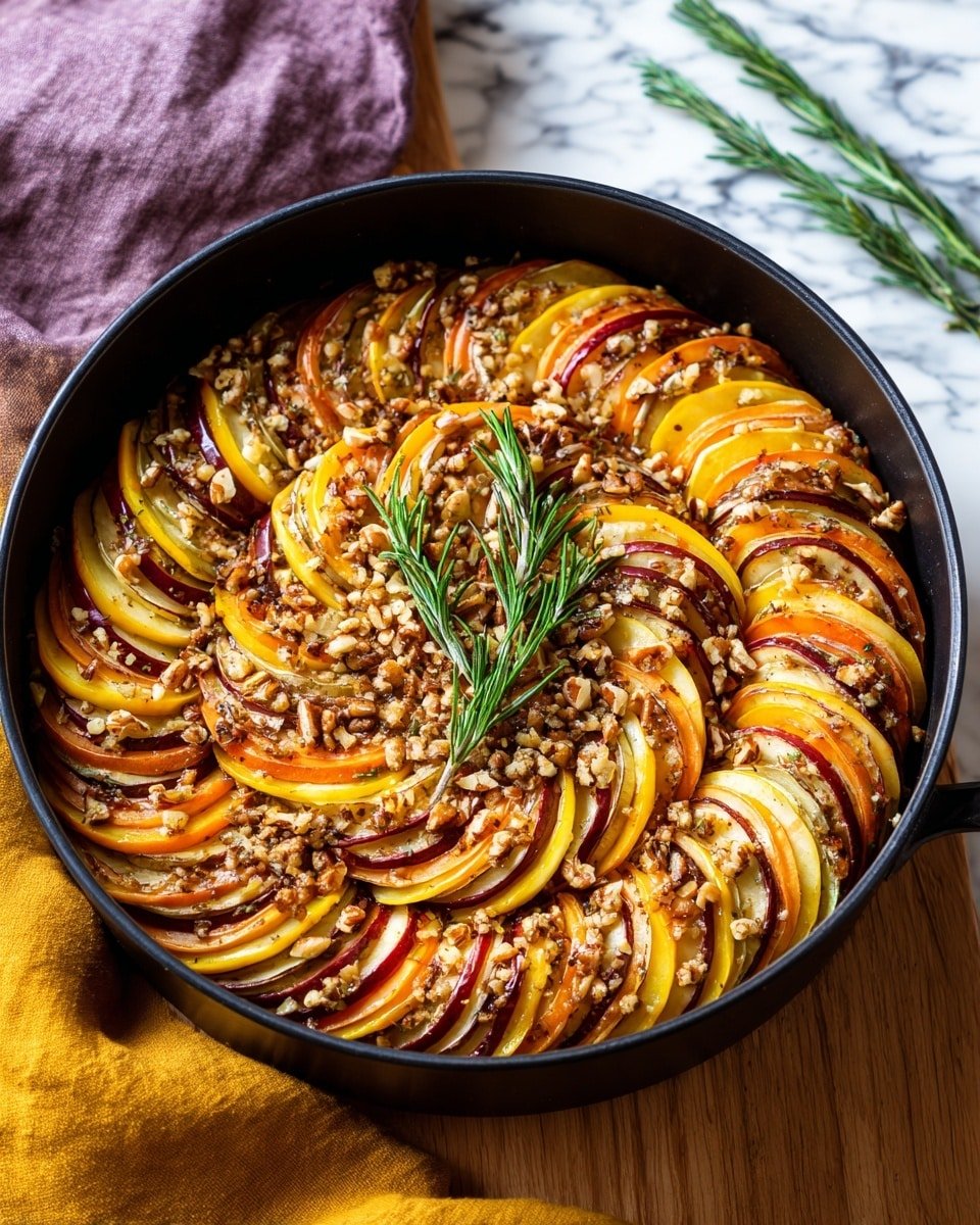 Butternut Squash, Apple, and Fennel Tian Recipe - Recipe Image — Butternut Squash, Apple, and Fennel Tian, vegetable tart, fall vegetable recipe, elegant vegetable dish, cozy autumn dinner