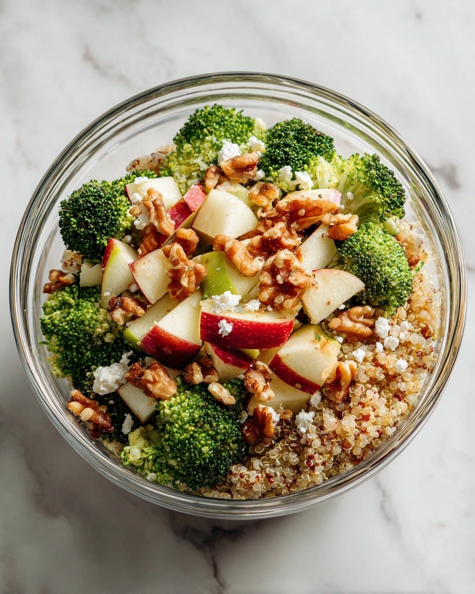 Broccoli Apple Quinoa Salad Recipe - Recipe Image — Broccoli Apple Quinoa Salad, healthy quinoa salad recipes, easy vegetable salads, quick nutritious salads, fruit and vegetable salads