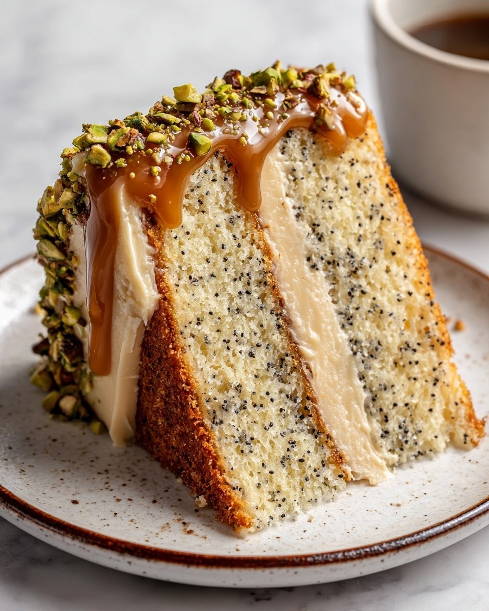 Pistachio Coffee Cake Recipe - Recipe Image — Pistachio Coffee Cake, pistachio nut cake, coffee-flavored cake, easy coffee cake recipe, nut-studded breakfast cake