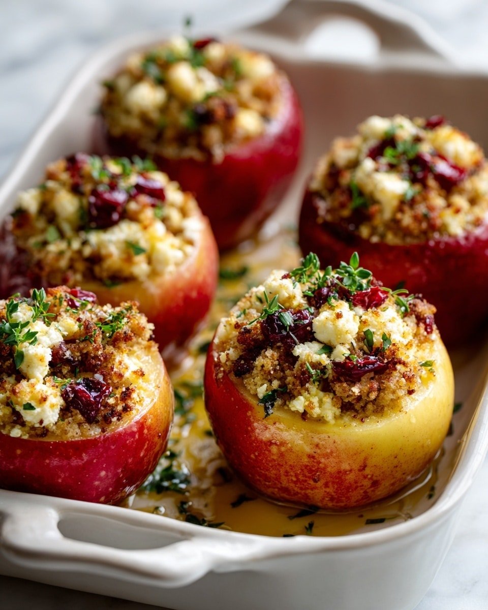 Baked Apples with Feta, Honey, and Cranberries Recipe - Recipe Image — Baked Apples with Feta, Honey, and Cranberries, baked apple dessert with feta and cranberries, easy baked apples with honey and feta, gourmet baked apple recipe, healthy baked apple ideas