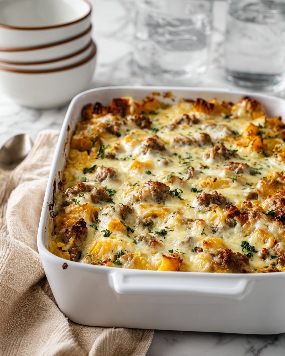 Autumn Butternut Squash and Italian Sausage Casserole Recipe - Recipe Image — Autumn Butternut Squash and Italian Sausage Casserole, fall comfort food, roasted butternut squash recipes, Italian sausage casserole, cozy fall dinner