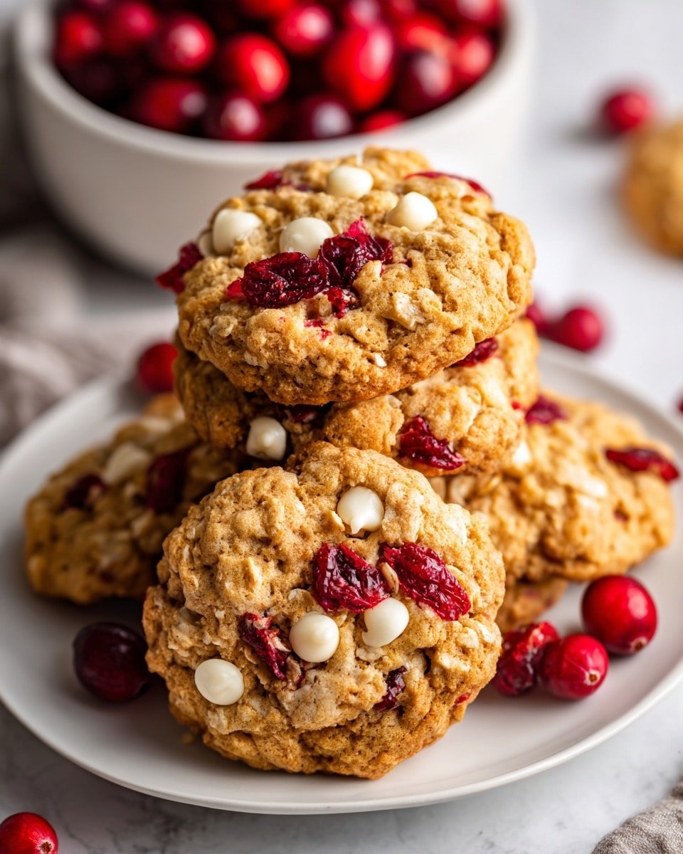 Oatmeal Cranberry Cookies Recipe - Recipe Image — Oatmeal Cranberry Cookies, healthy oat cookies with cranberries, chewy cranberry oatmeal cookies, easy cranberry cookies, best oatmeal cookie recipes