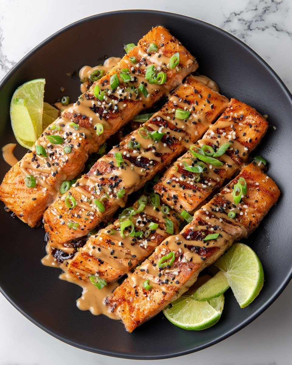 Irresistible Bang Bang Salmon in 25 Minutes or Less Recipe - Recipe Image — Irresistible Bang Bang Salmon, quick salmon dinner, spicy salmon recipe, easy seafood recipes, weeknight salmon dinner