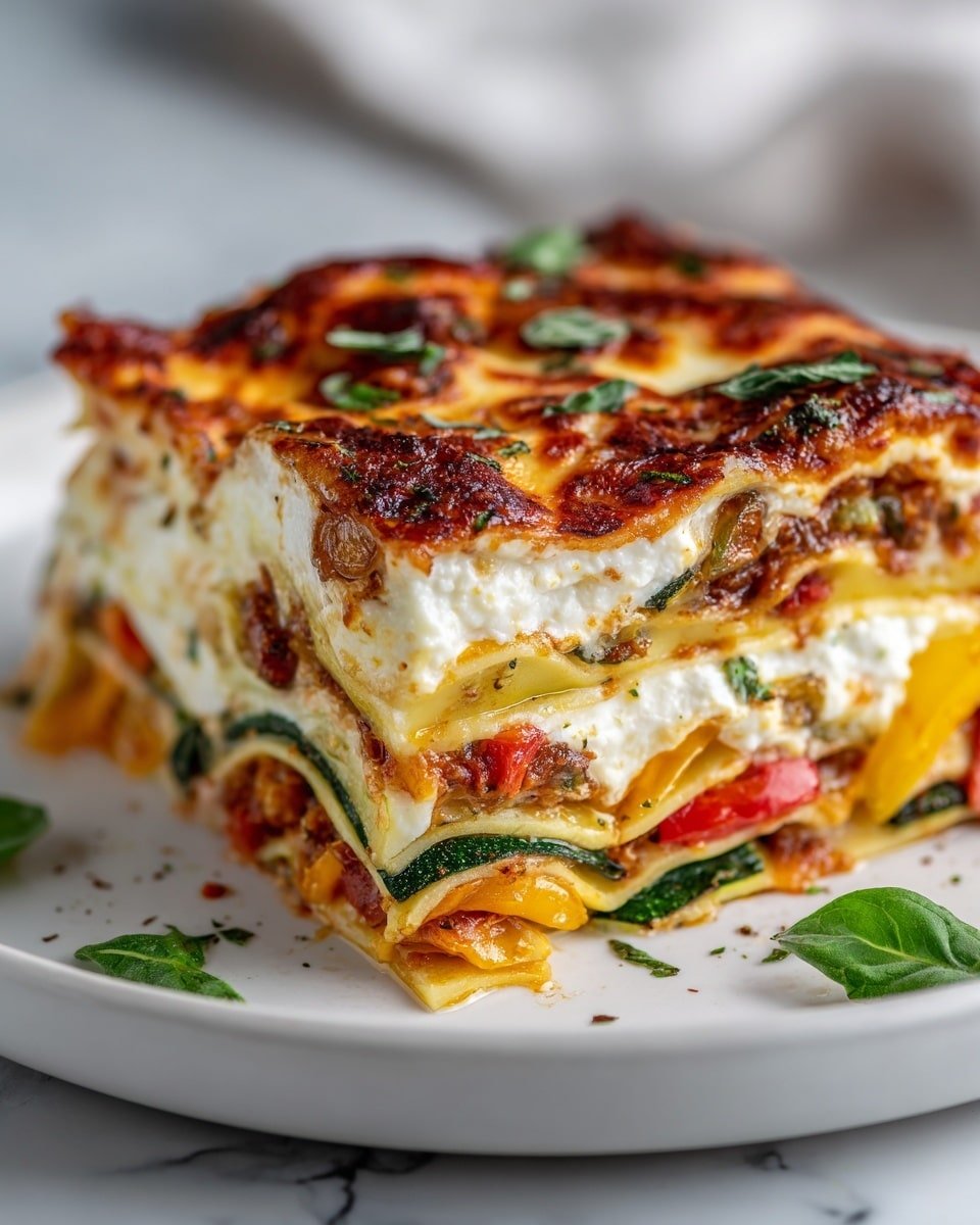 High Protein Veggie Lasagna Recipe - Recipe Image — High Protein Veggie Lasagna, healthy veggie lasagna recipe, protein-packed vegetarian lasagna, nutritious vegetable lasagna, easy high protein dinner