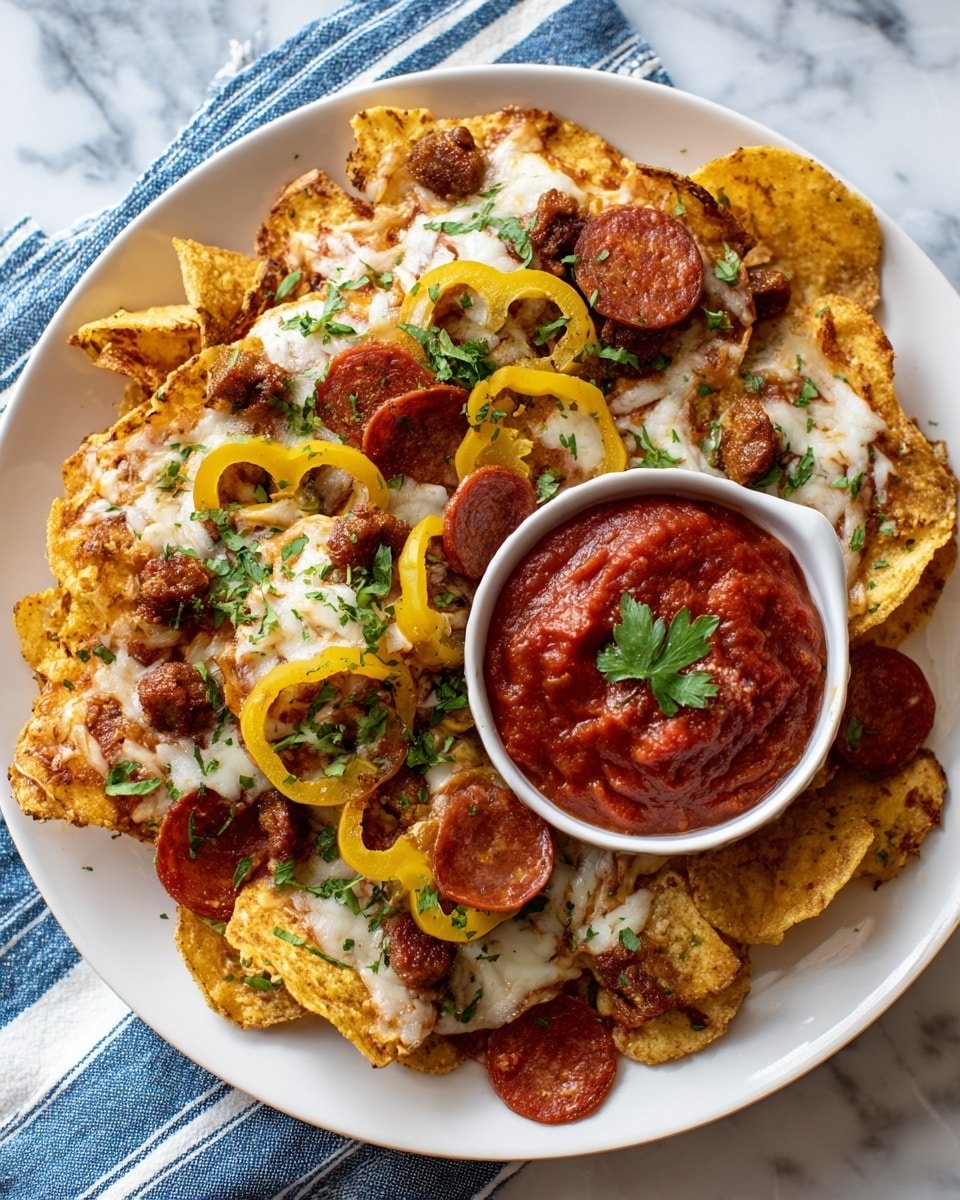 Old Chicago’s Italian Nachos Copycat Recipe - Recipe Image — Old Chicago’s Italian Nachos, Italian Nachos copycat, Italian nachos recipe, cheesy Italian nachos, savory wonton nachos