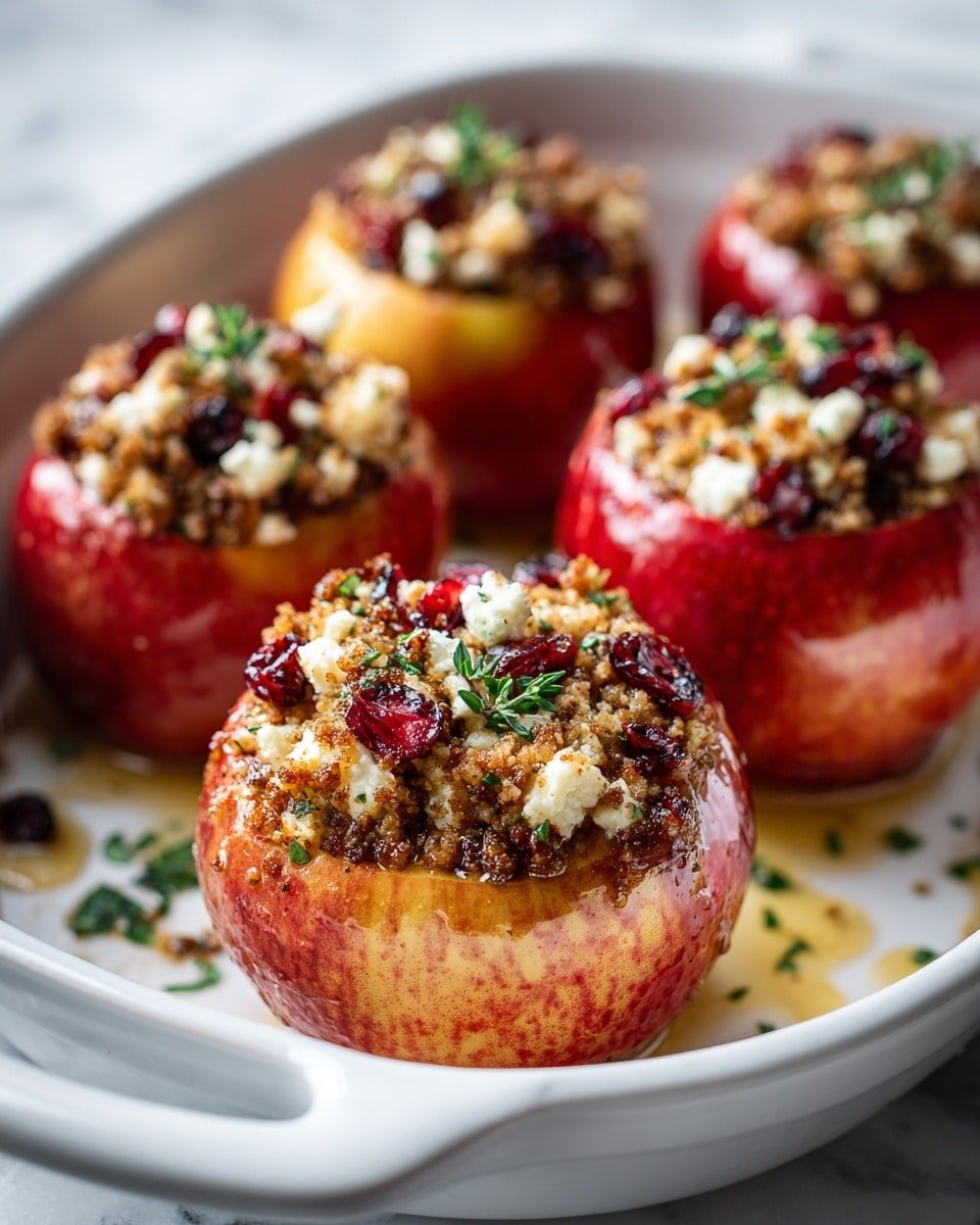 Baked Apples with Feta, Honey, and Cranberries Recipe - Recipe Image — Baked Apples with Feta, Honey, and Cranberries, baked apple dessert with feta and cranberries, easy baked apples with honey and feta, gourmet baked apple recipe, healthy baked apple ideas