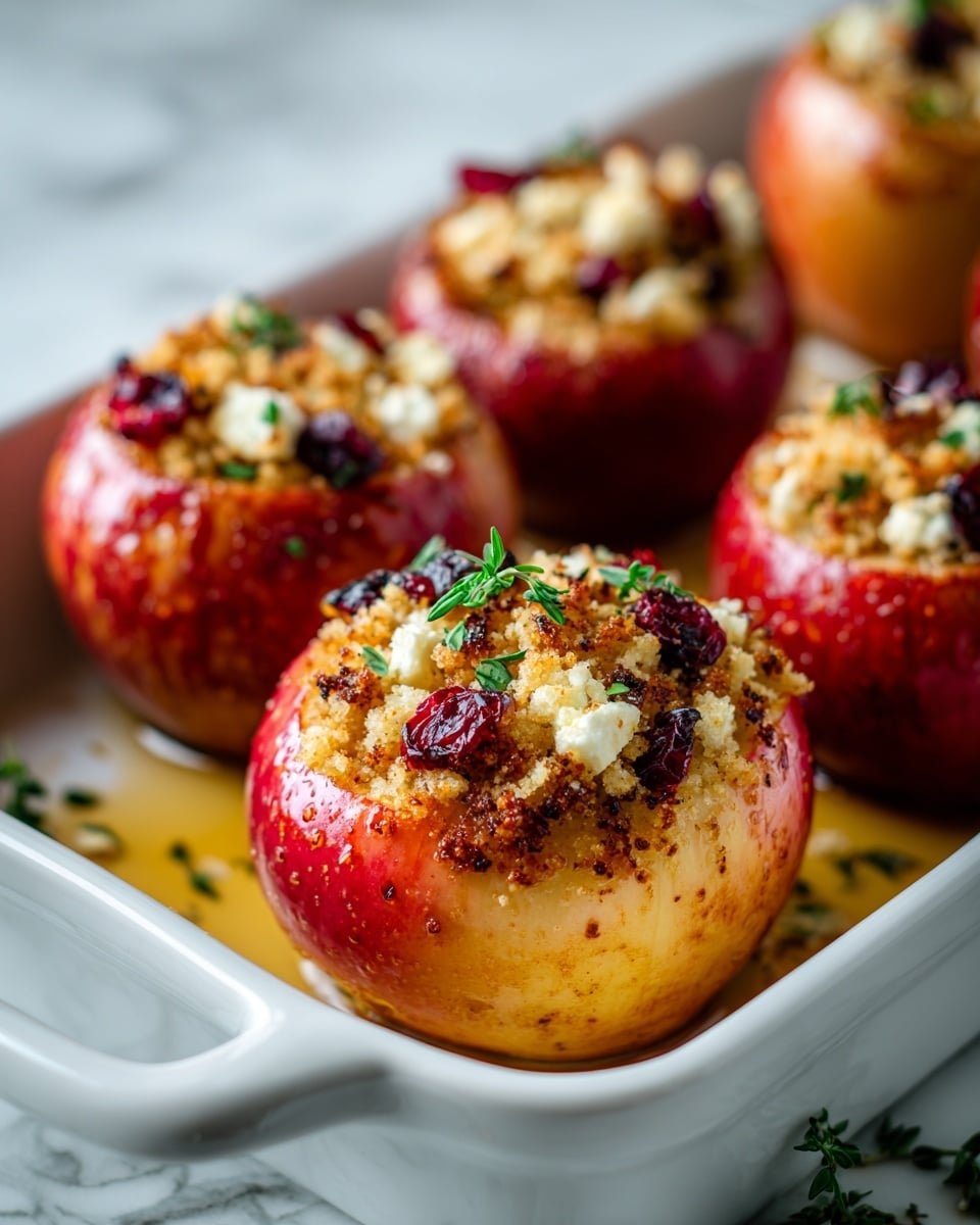 Baked Apples with Feta, Honey, and Cranberries Recipe - Recipe Image — Baked Apples with Feta, Honey, and Cranberries, baked apple dessert with feta and cranberries, easy baked apples with honey and feta, gourmet baked apple recipe, healthy baked apple ideas