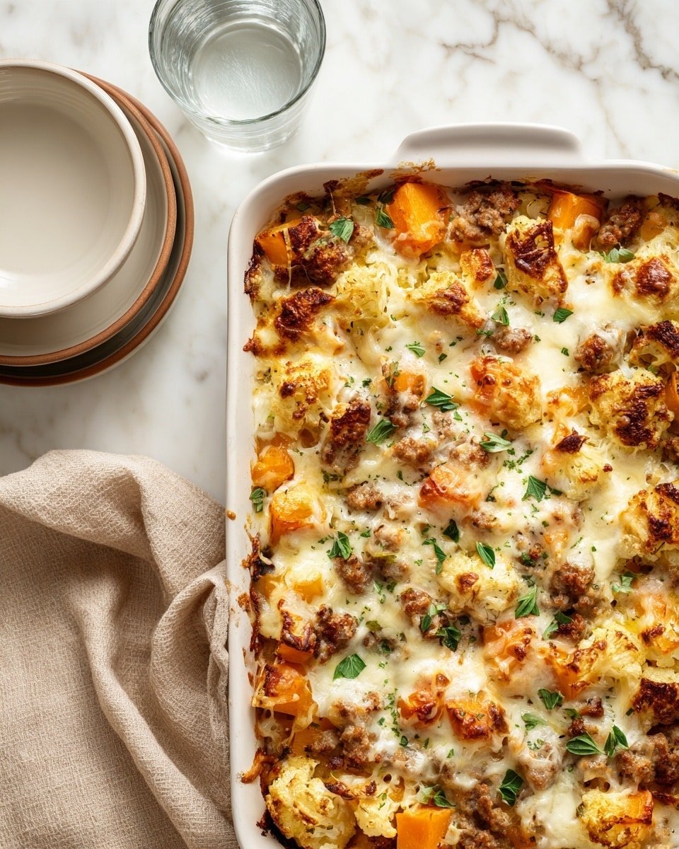 Autumn Butternut Squash and Italian Sausage Casserole Recipe - Recipe Image — Autumn Butternut Squash and Italian Sausage Casserole, fall comfort food, roasted butternut squash recipes, Italian sausage casserole, cozy fall dinner