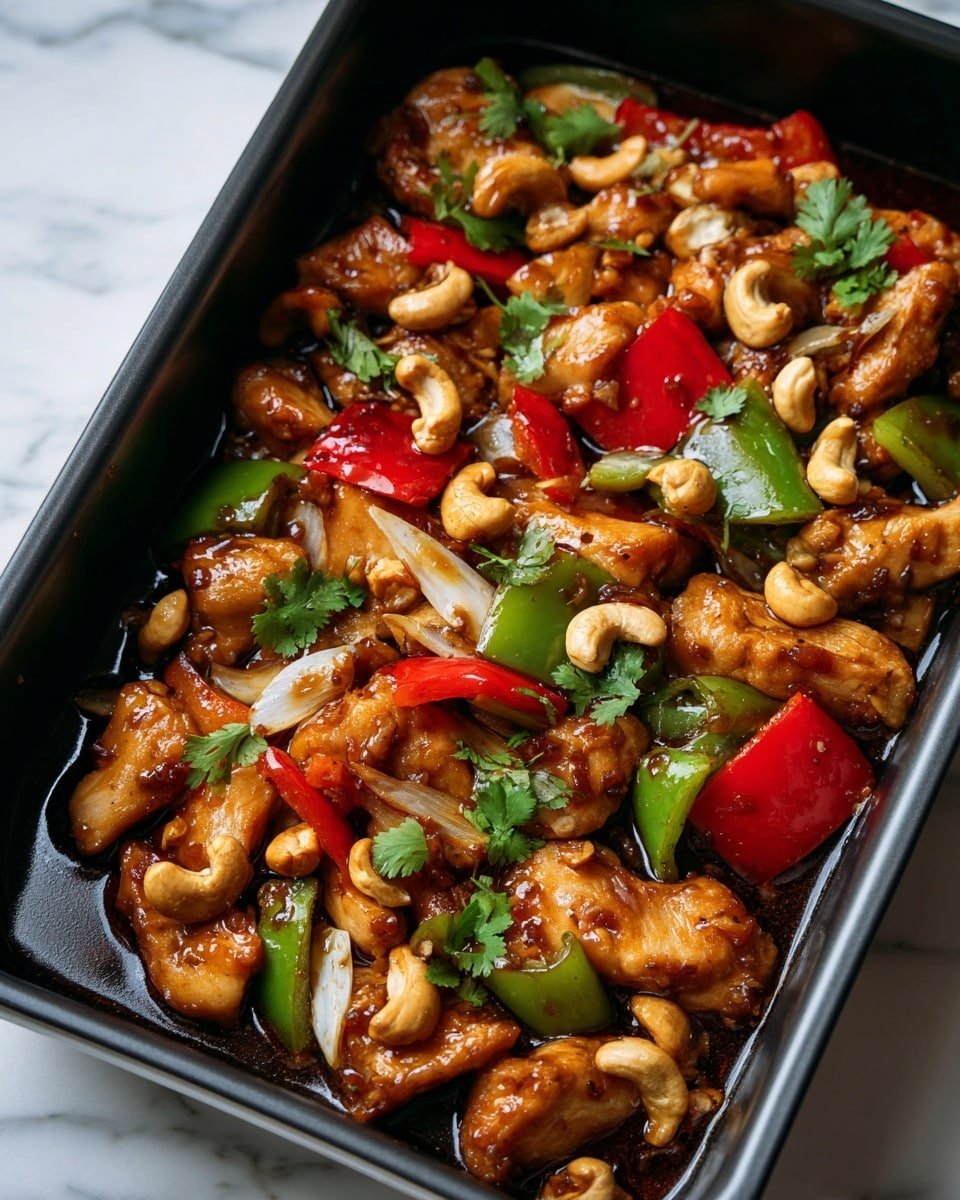 Sheet Pan Cashew Chicken Recipe - Recipe Image — Sheet Pan Cashew Chicken, Cashew Chicken Stir Fry, Easy Chicken Dinner, One-Pan Chicken Recipe, Healthy Roasted Chicken
