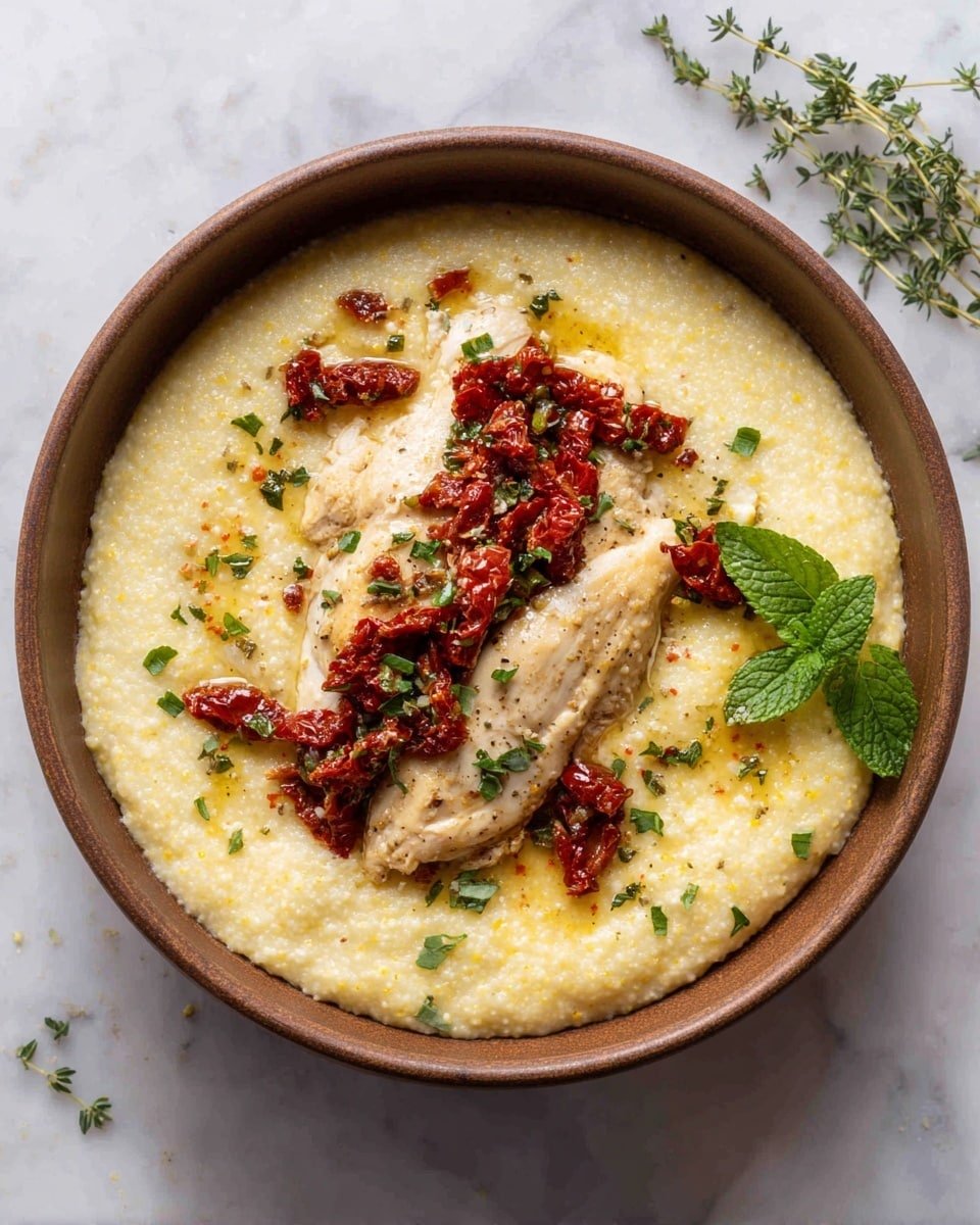 Sun-Dried Tomato Crockpot Chicken with Creamy Herb Sauce Recipe - Recipe Image — Sun-Dried Tomato Crockpot Chicken with Creamy Herb Sauce, crockpot chicken recipes, easy chicken dinner, creamy herb chicken, sun-dried tomato chicken