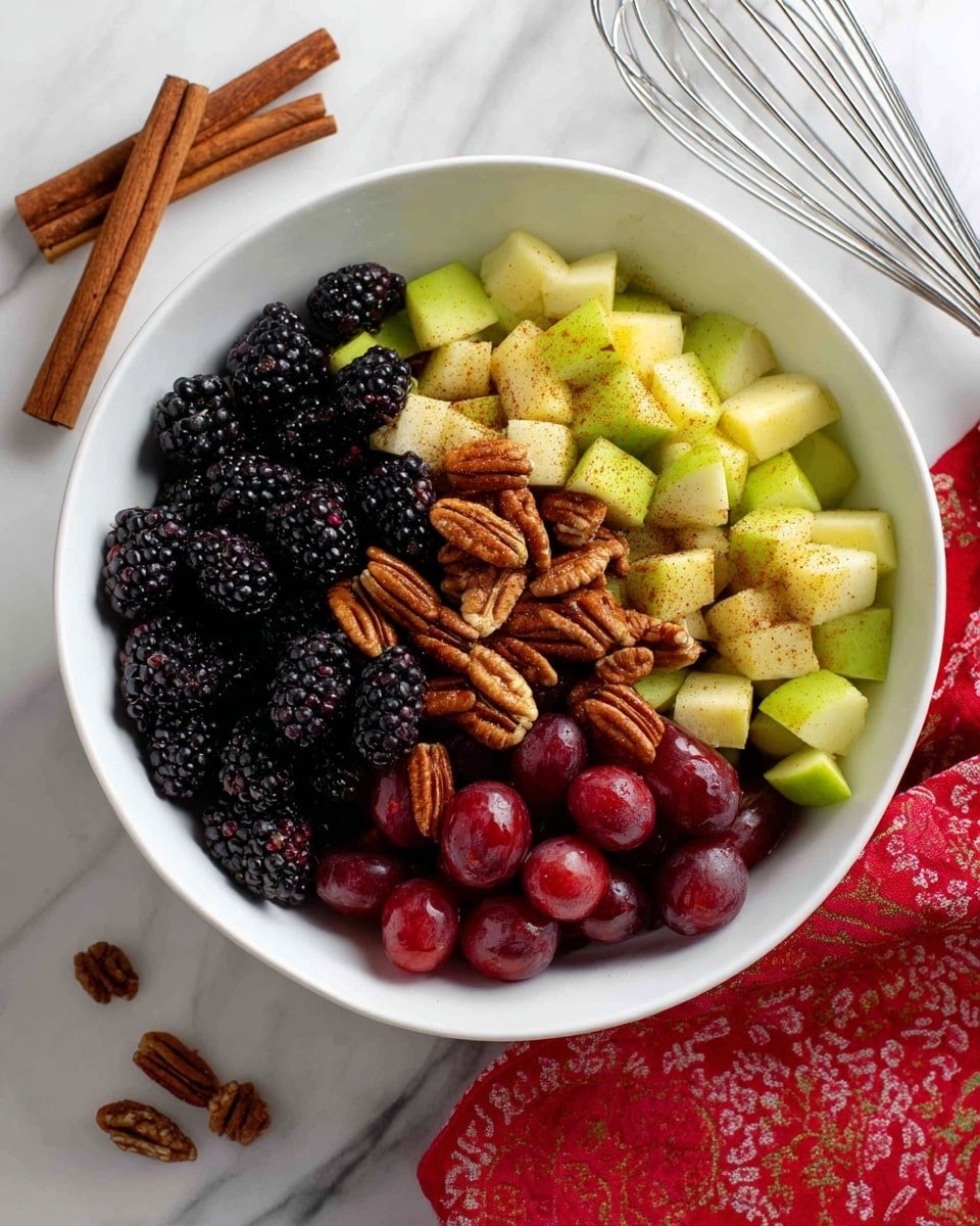 Fall Fruit Salad with Citrus Maple Cinnamon Dressing Recipe - Recipe Image — Fall Fruit Salad with Citrus Maple Cinnamon Dressing, autumn fruit salad, fall healthy recipes, fall brunch ideas, seasonal fruit salad