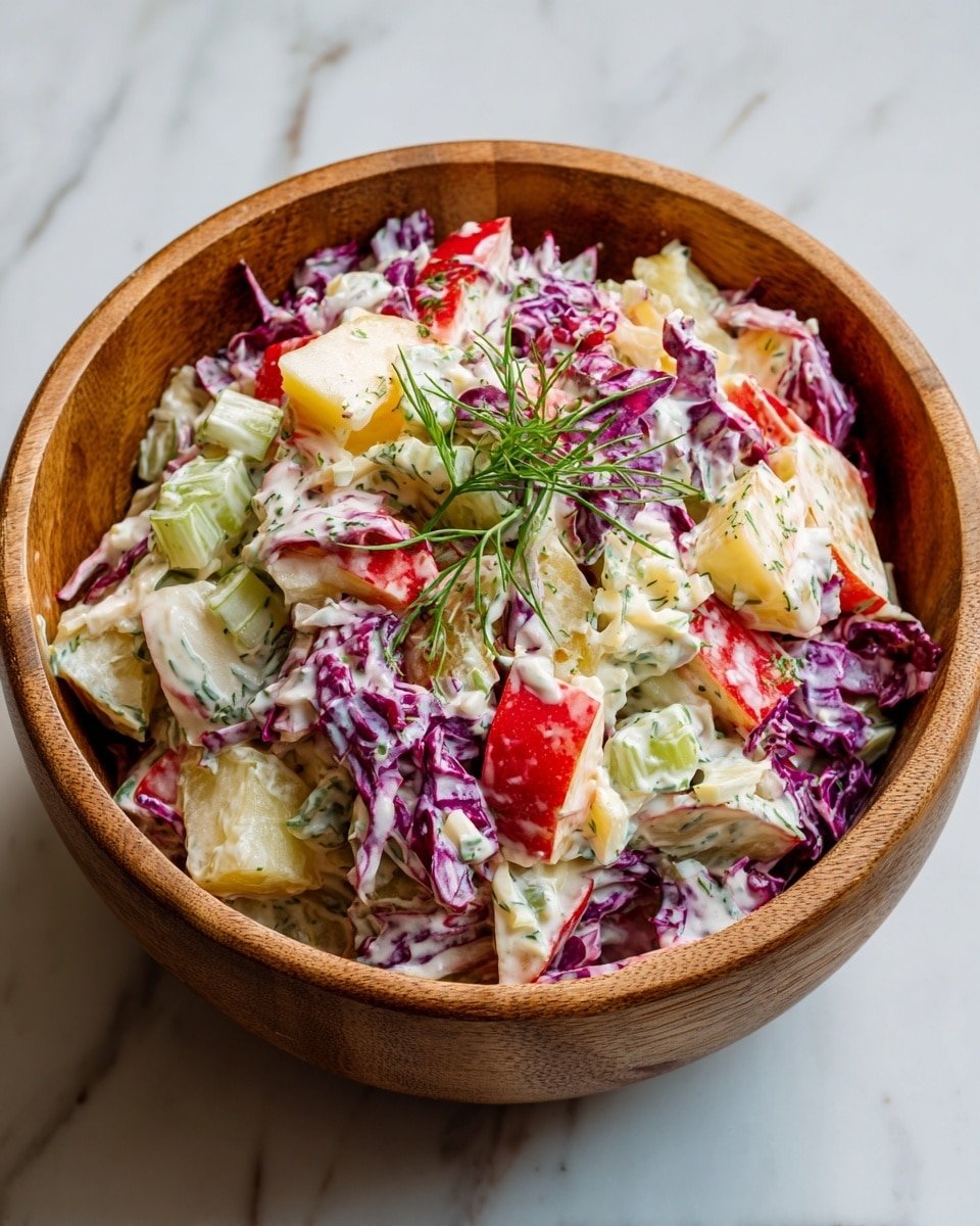 Cranberry Apple Coleslaw Recipe - Recipe Image — Cranberry Apple Coleslaw, Cranberry Apple Slaw, holiday coleslaw, easy fall salads, tangy fruit coleslaw