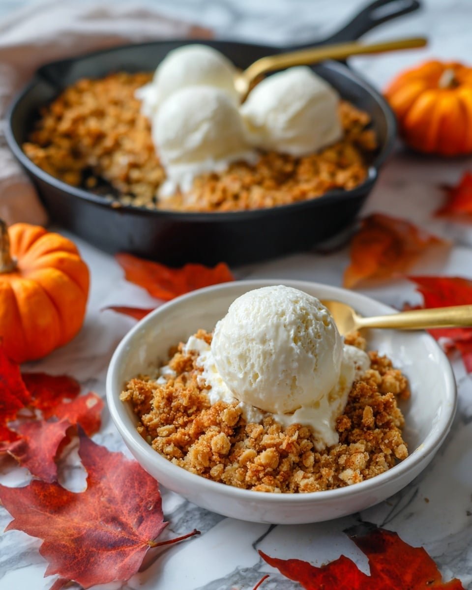 Pumpkin Crisp Recipe - Recipe Image — Pumpkin Crisp, pumpkin crisp recipe, fall dessert, pumpkin dessert, apple crisp with pumpkin