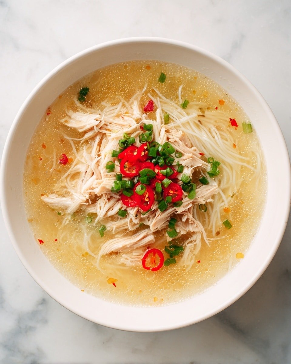 Aromatic Ginger Garlic Chicken Noodle Soup Recipe - Recipe Image — Aromatic Ginger Garlic Chicken Noodle Soup, comforting chicken noodle soup, healthy ginger garlic soup, quick Asian chicken soup, vibrant chicken noodle recipe