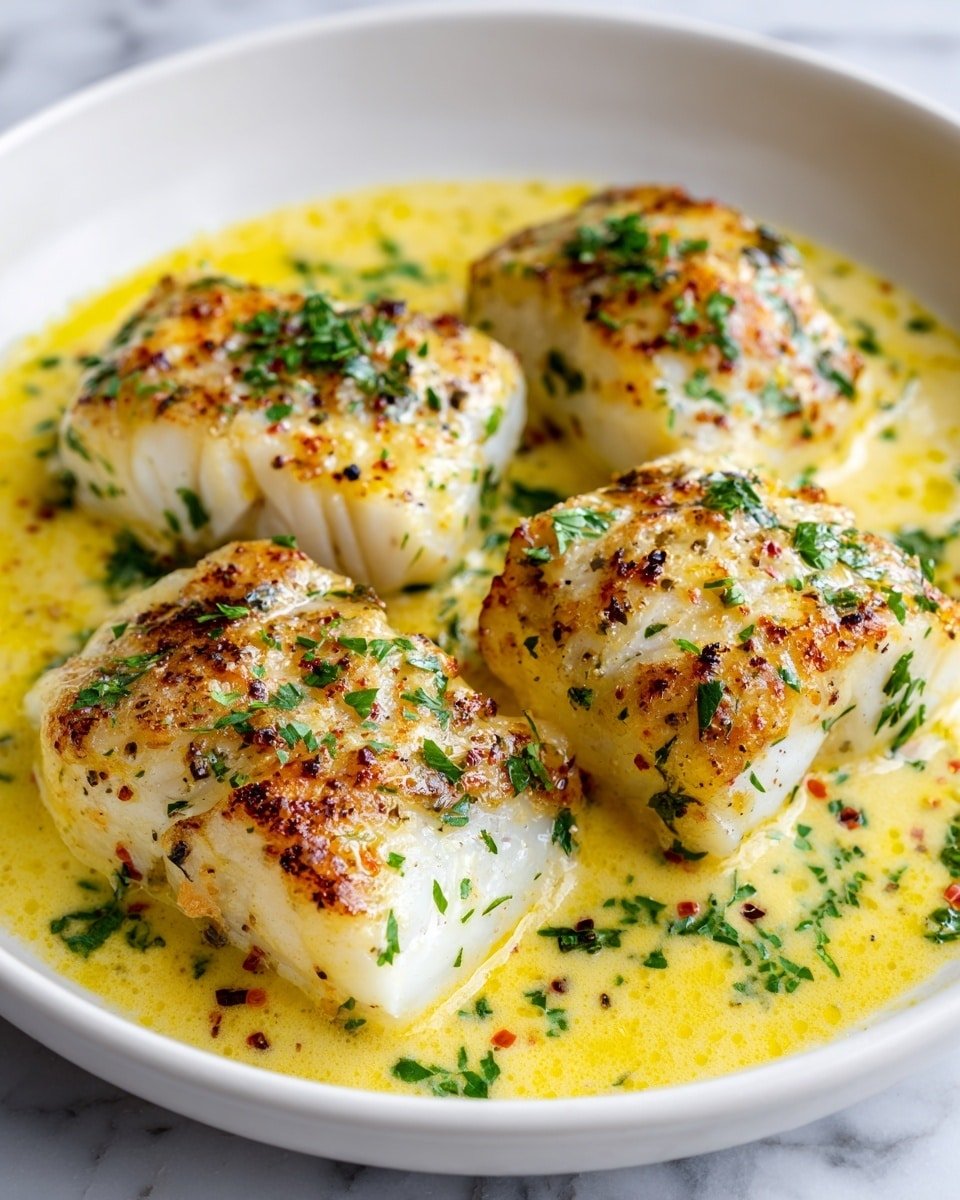 Baked Cod in Coconut Lemon Cream Sauce Recipe - Recipe Image — Baked Cod in Coconut Lemon Cream Sauce, coconut lemon fish, healthy baked cod recipes, quick seafood dinner, creamy lemon fish dish