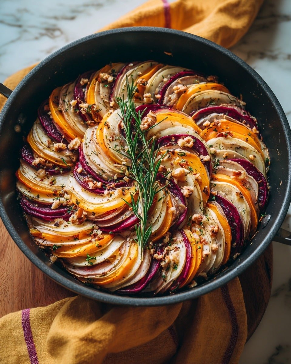 Butternut Squash, Apple, and Fennel Tian Recipe - Recipe Image — Butternut Squash, Apple, and Fennel Tian, vegetable tart, fall vegetable recipe, elegant vegetable dish, cozy autumn dinner
