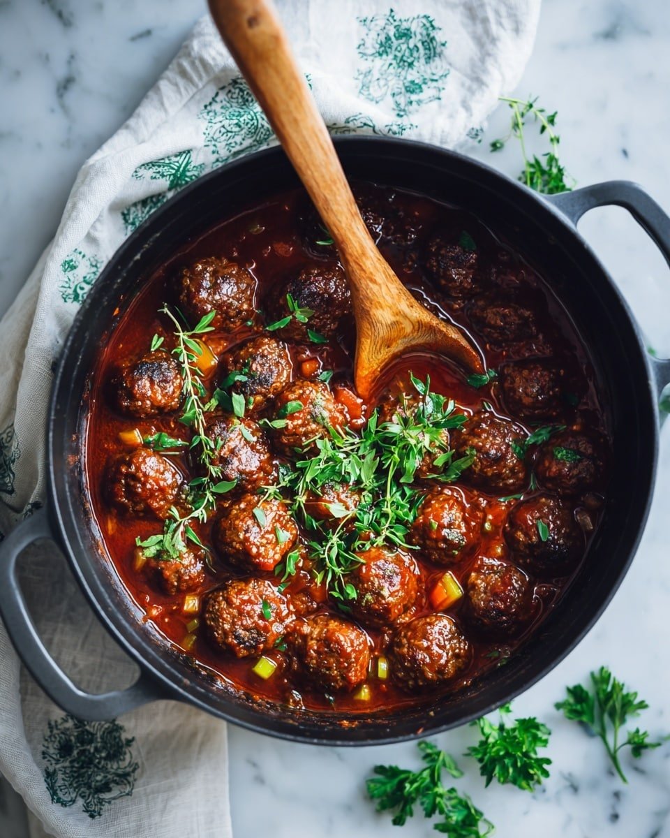 Stuffed Meatballs in Guinness Gravy Recipe - Recipe Image — Stuffed Meatballs in Guinness Gravy, Irish meatball recipes, hearty meatball dishes, cheese-stuffed meatballs, Guinness gravy recipes