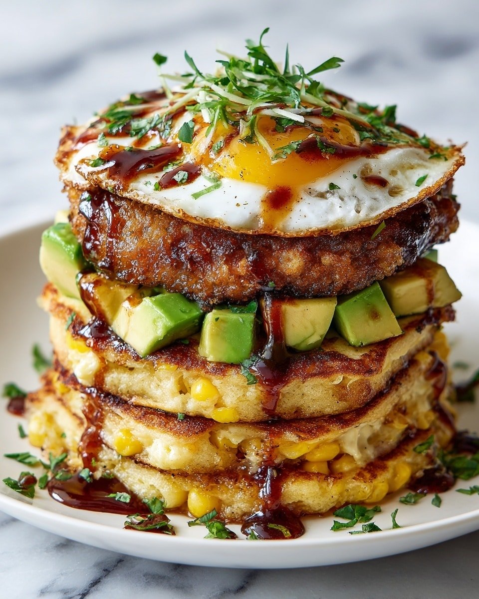 Sweet Corn Fritter Breakfast Sandwiches Recipe - Recipe Image — Sweet Corn Fritter Breakfast Sandwiches, corn fritter breakfast ideas, savory breakfast sandwiches, easy breakfast recipes, brunch breakfast sandwiches