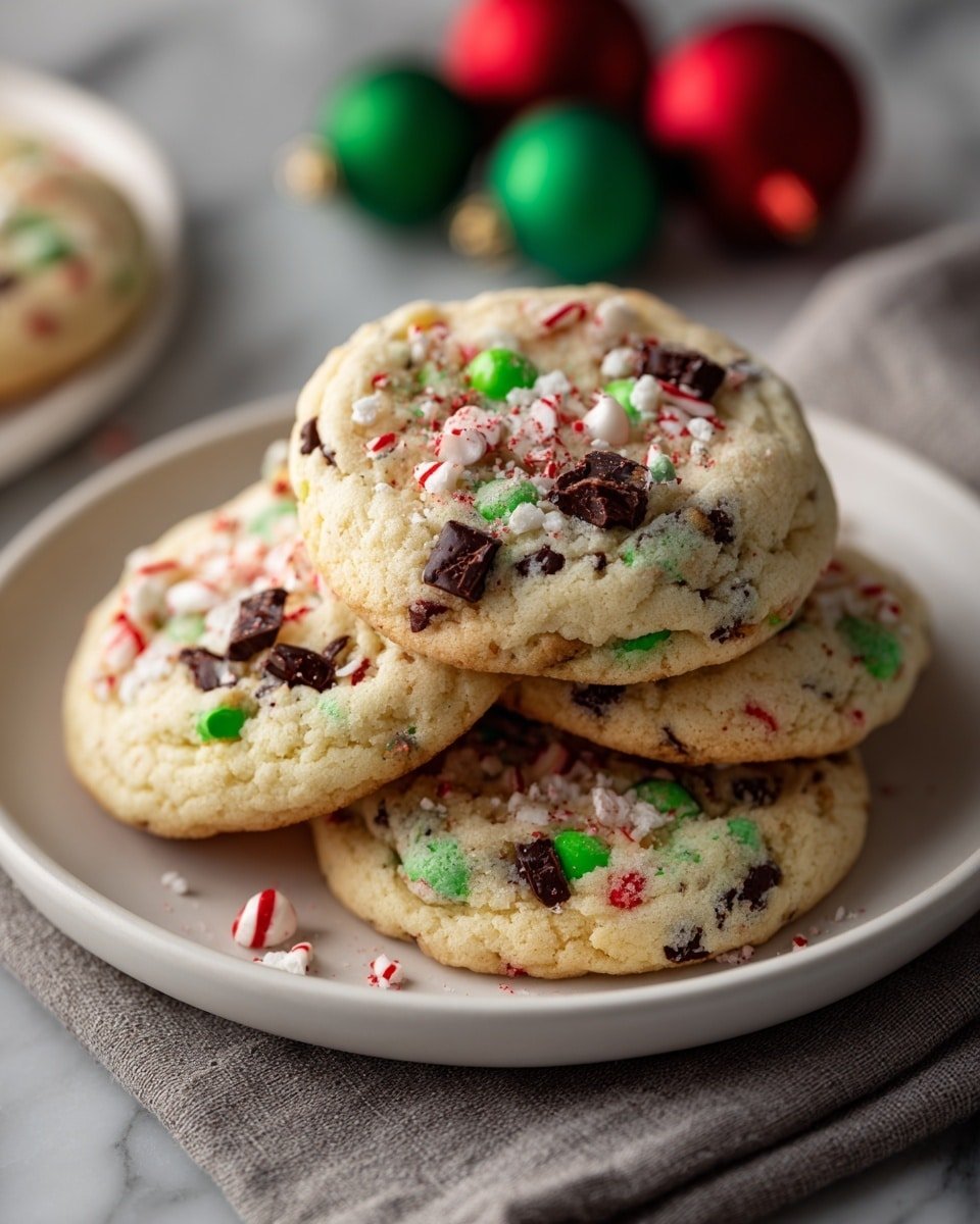 Christmas Kitchen Sink Cookies Recipe - Recipe Image — Christmas Kitchen Sink Cookies, festive holiday cookies, easy holiday treats, chocolate crunch cookies, colorful Christmas cookies