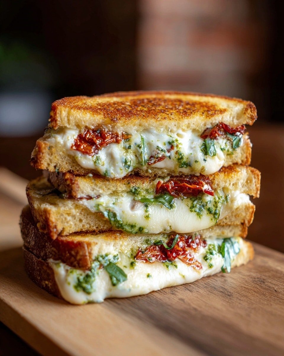 Sun-Dried Tomato Pesto Grilled Cheese Recipe - Recipe Image — Sun-Dried Tomato Pesto Grilled Cheese, gourmet grilled cheese, easy lunch recipes, quick cheese sandwiches, flavorful comfort food