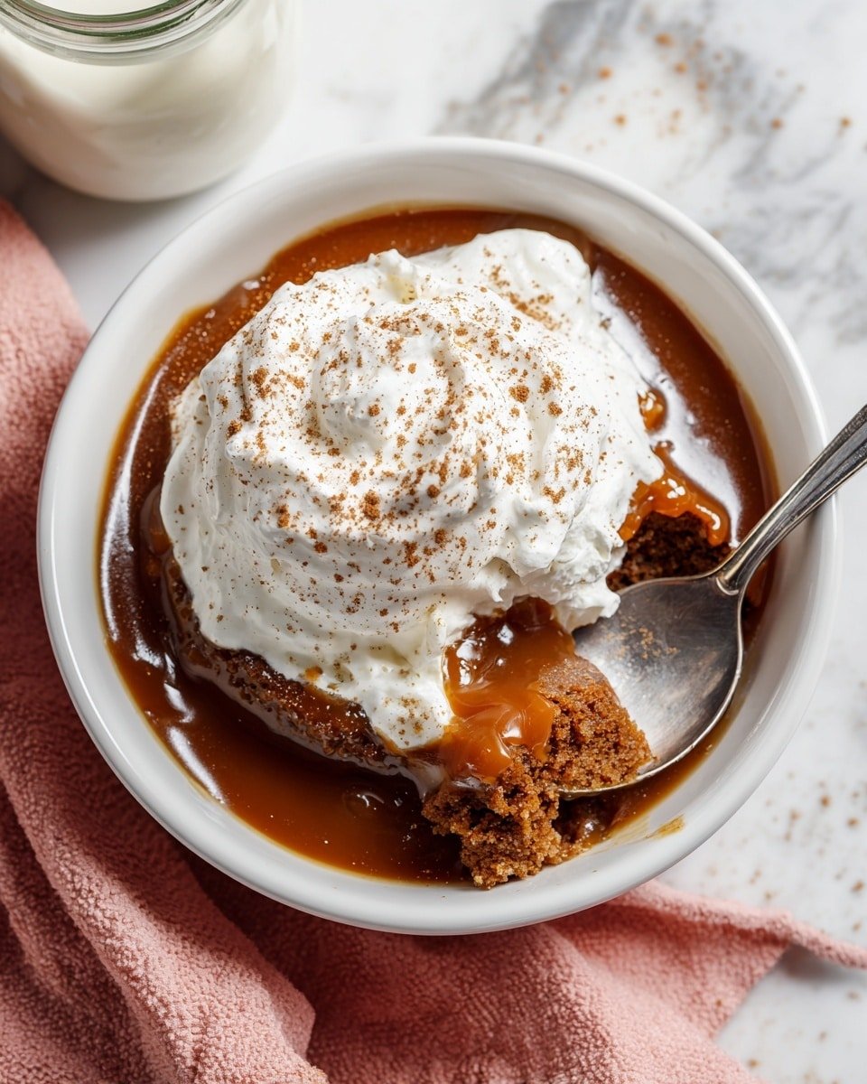 Gingerbread Pudding Cake Recipe - Recipe Image — Gingerbread Pudding Cake, gingerbread dessert, easy holiday cakes, cozy winter desserts, spiced gingerbread cake