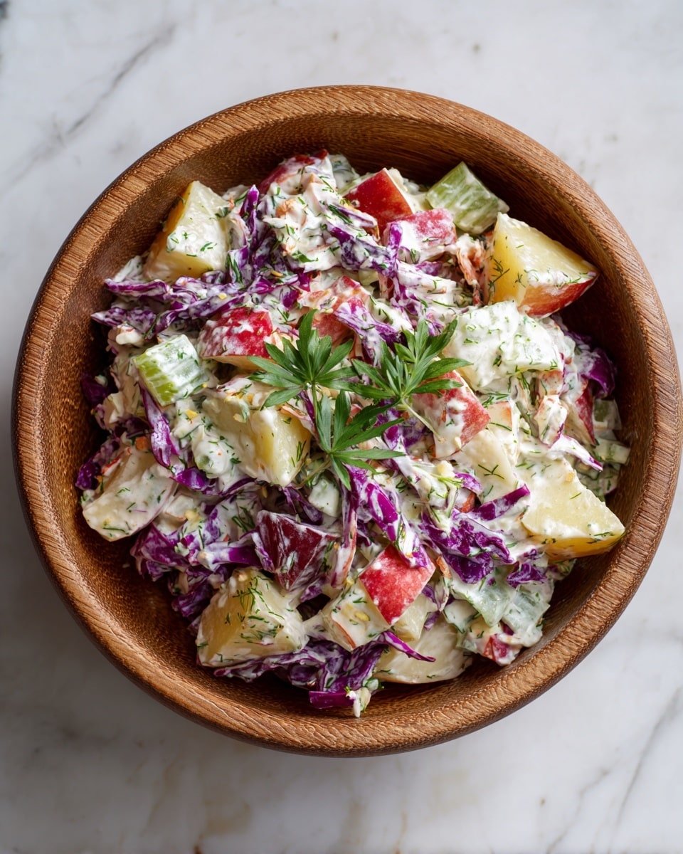 Cranberry Apple Coleslaw Recipe - Recipe Image — Cranberry Apple Coleslaw, Cranberry Apple Slaw, holiday coleslaw, easy fall salads, tangy fruit coleslaw