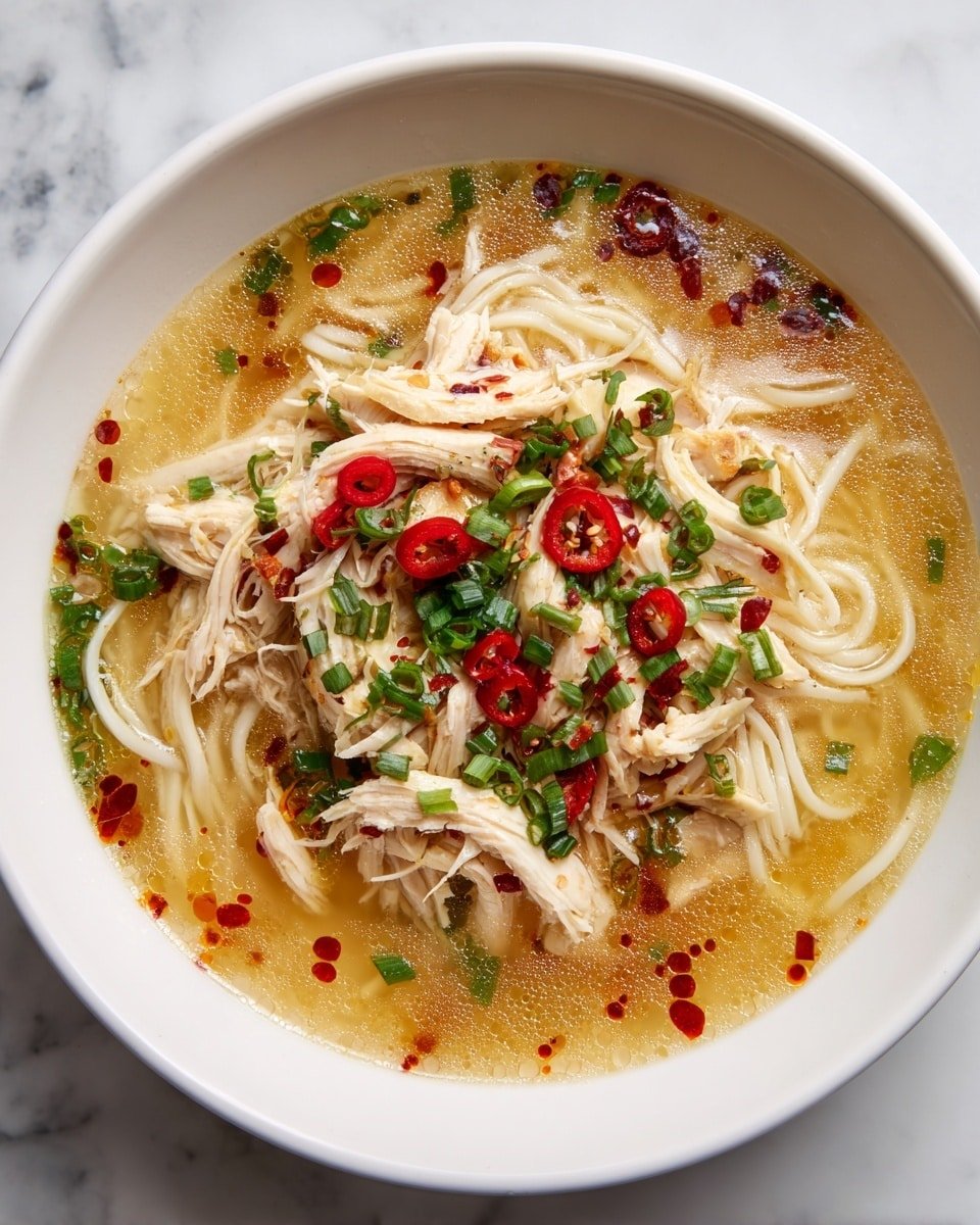 Aromatic Ginger Garlic Chicken Noodle Soup Recipe - Recipe Image — Aromatic Ginger Garlic Chicken Noodle Soup, comforting chicken noodle soup, healthy ginger garlic soup, quick Asian chicken soup, vibrant chicken noodle recipe