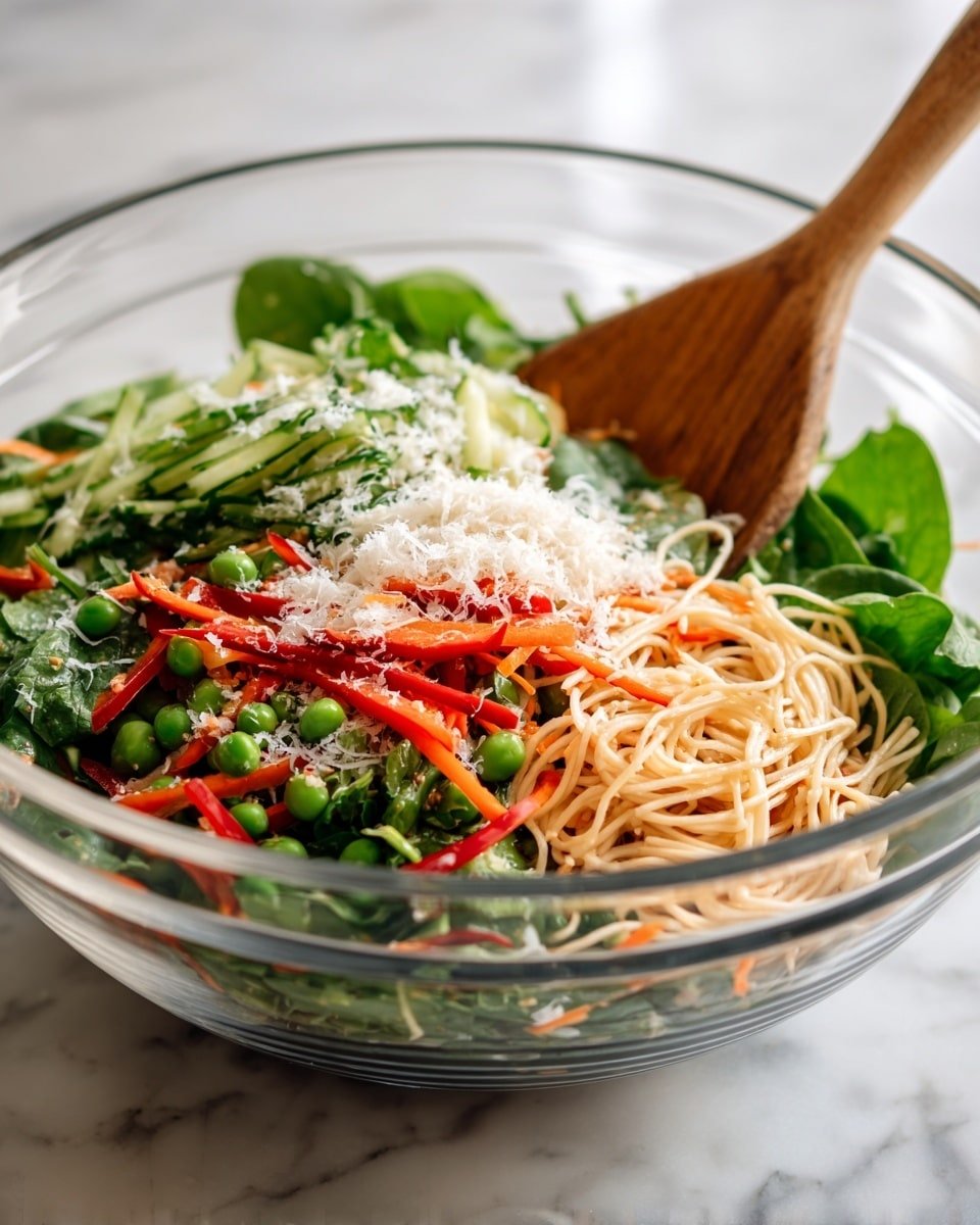 Spring Roll Salad with Spicy Ginger Dressing Recipe - Recipe Image — Spring Roll Salad with Spicy Ginger Dressing, Asian-inspired salads, healthy vegetable salad, quick spring roll salad, spicy ginger dressing recipe