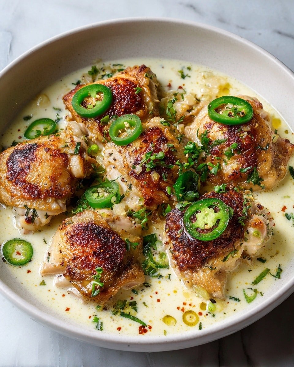 Creamy Pepperoncini Chicken Skillet Recipe - Recipe Image — Creamy Pepperoncini Chicken Skillet, easy chicken dinner recipes, spicy chicken skillet, quick savory chicken ideas, flavorful chicken recipes