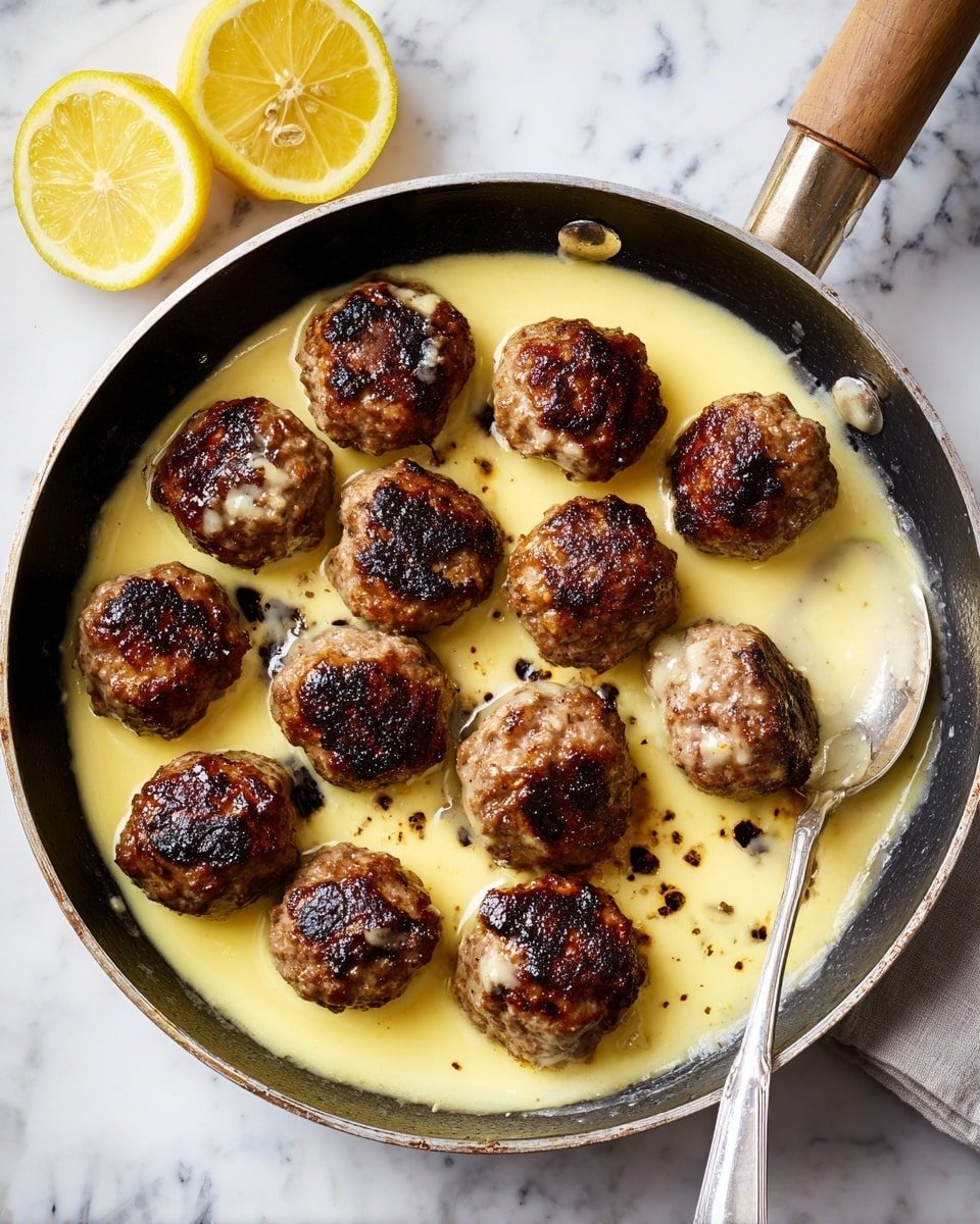 Meatballs in Lemon Sauce (Greek Keftedes) Recipe - Recipe Image — Meatballs in Lemon Sauce Greek Keftedes, Greek Meatballs with Lemon Sauce, Lemon-Infused Greek Meatballs, Authentic Greek Keftedes Recipe, Bright Lemon Meatball Dish