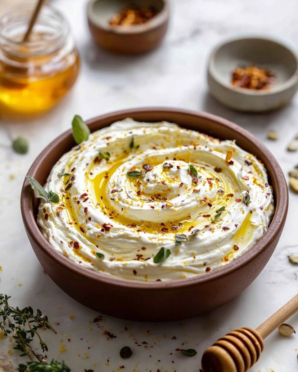 Spicy Ricotta Dip with Hot Honey Recipe - Recipe Image — Spicy Ricotta Dip with Hot Honey, Ricotta Dip with Spicy Honey, Creamy Spicy Ricotta Appetizer, Easy Hot Honey Dip, Spicy Cheese Dip with Honey