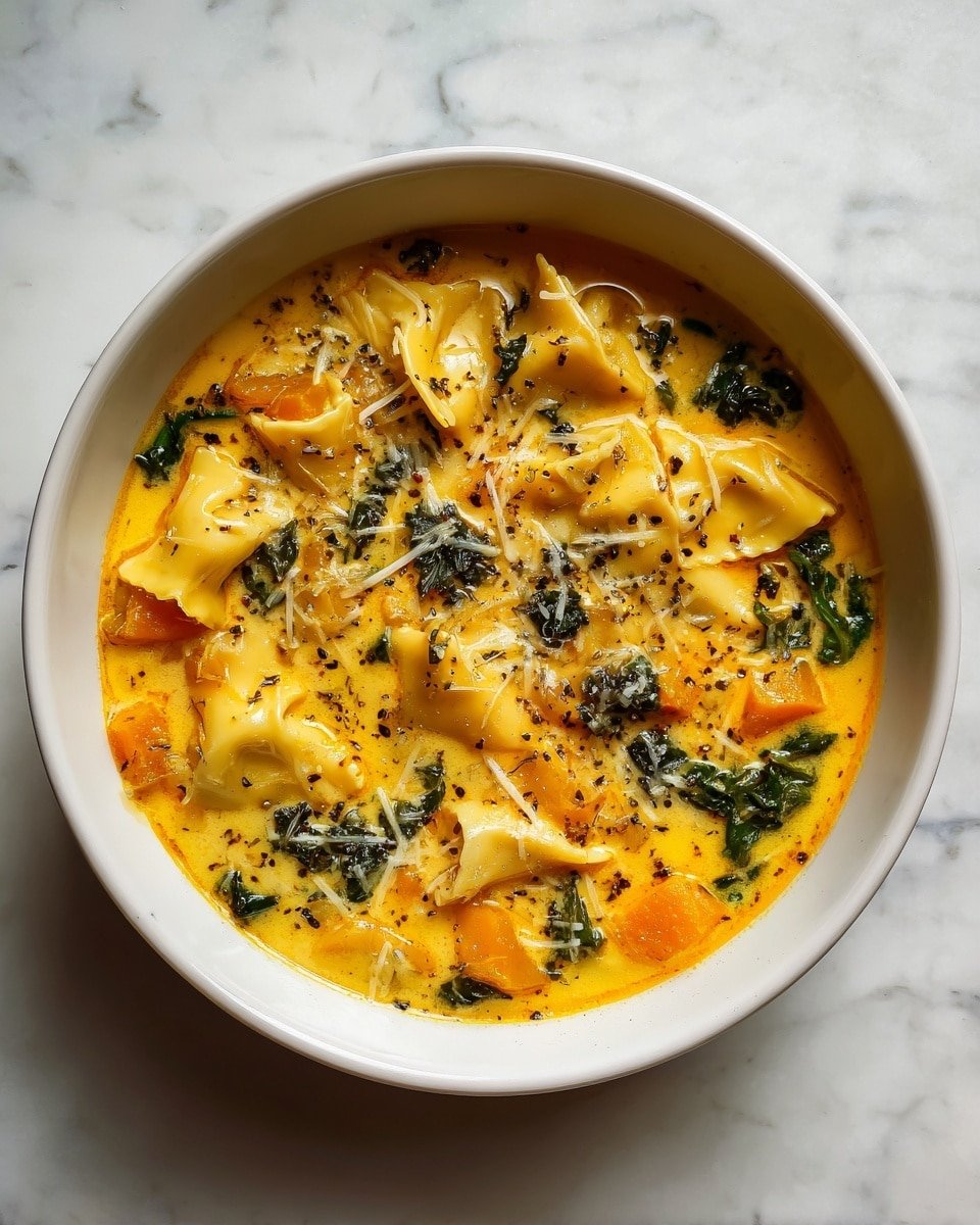 Butternut Squash Lasagna Soup with Kale & Mozzarella Recipe - Recipe Image — Butternut Squash Lasagna Soup with Kale & Mozzarella, hearty winter soup, healthy lasagna-inspired soup, creamy butternut squash soup, cheesy kale soup