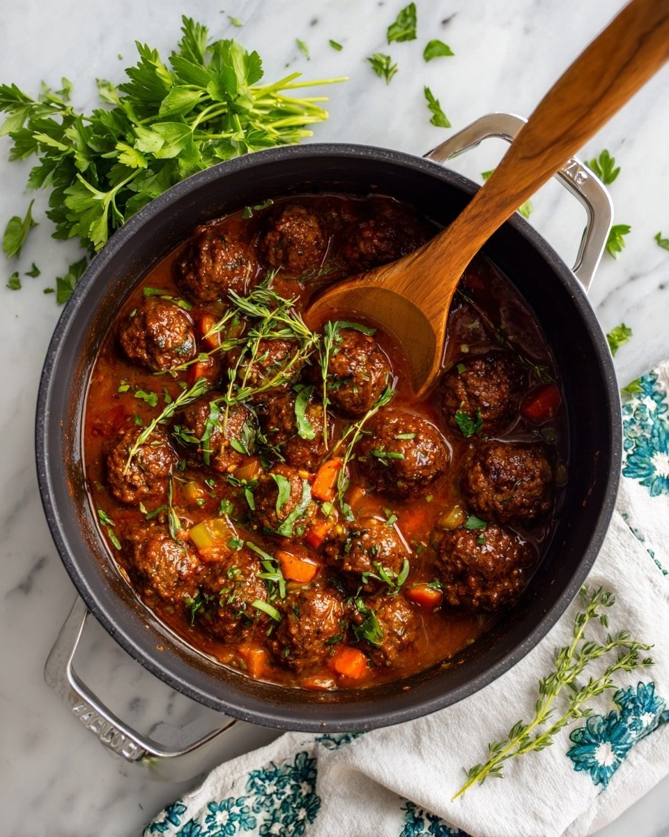 Stuffed Meatballs in Guinness Gravy Recipe - Recipe Image — Stuffed Meatballs in Guinness Gravy, Irish meatball recipes, hearty meatball dishes, cheese-stuffed meatballs, Guinness gravy recipes