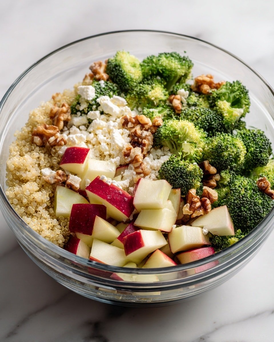Broccoli Apple Quinoa Salad Recipe - Recipe Image — Broccoli Apple Quinoa Salad, healthy quinoa salad recipes, easy vegetable salads, quick nutritious salads, fruit and vegetable salads