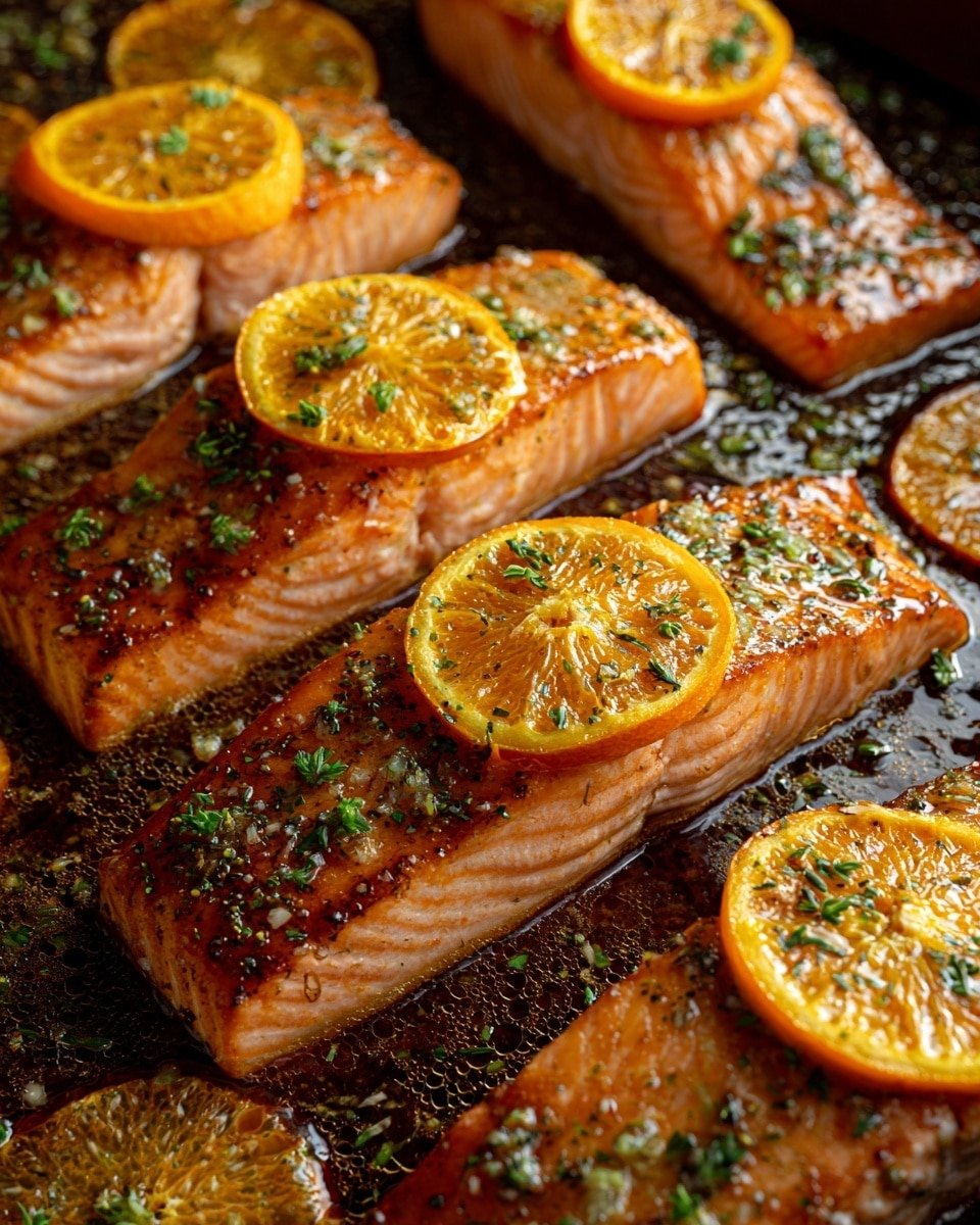 Bourbon Peach Roasted Salmon Recipe - Recipe Image — Bourbon Peach Roasted Salmon, baked salmon with bourbon and peaches, easy salmon dinner recipes, flavorful baked salmon, healthy seafood dishes