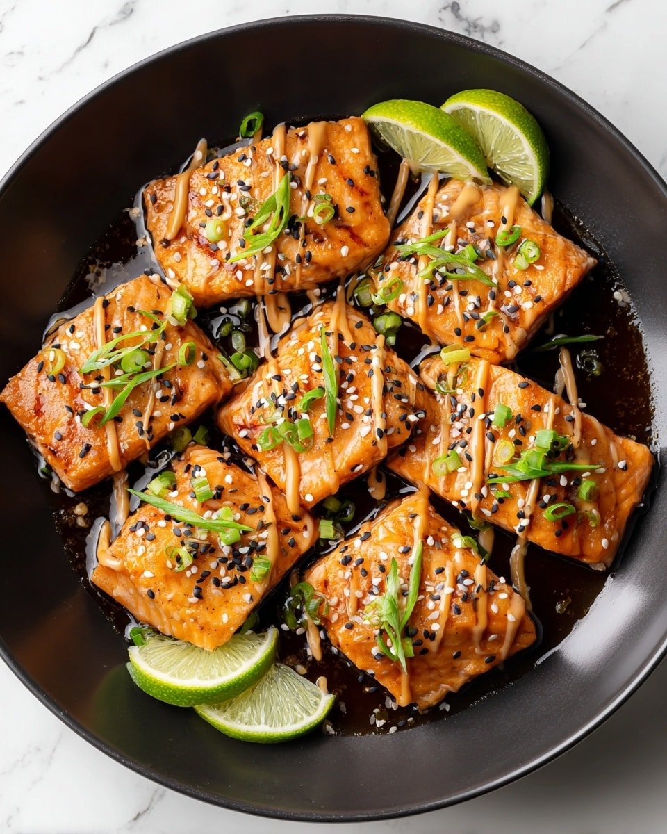 Irresistible Bang Bang Salmon in 25 Minutes or Less Recipe - Recipe Image — Irresistible Bang Bang Salmon, quick salmon dinner, spicy salmon recipe, easy seafood recipes, weeknight salmon dinner