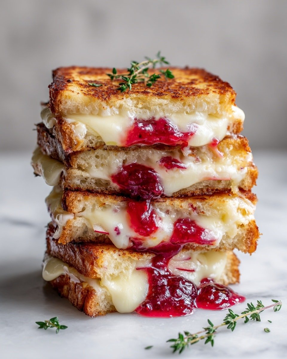 Sweet and Savory Brie, Apple & Cranberry Grilled Cheese Recipe - Recipe Image — Sweet and Savory Brie, Apple & Cranberry Grilled Cheese, gourmet grilled cheese with brie and cranberry, easy sweet and savory cheese sandwich, festive cheese grilled cheese