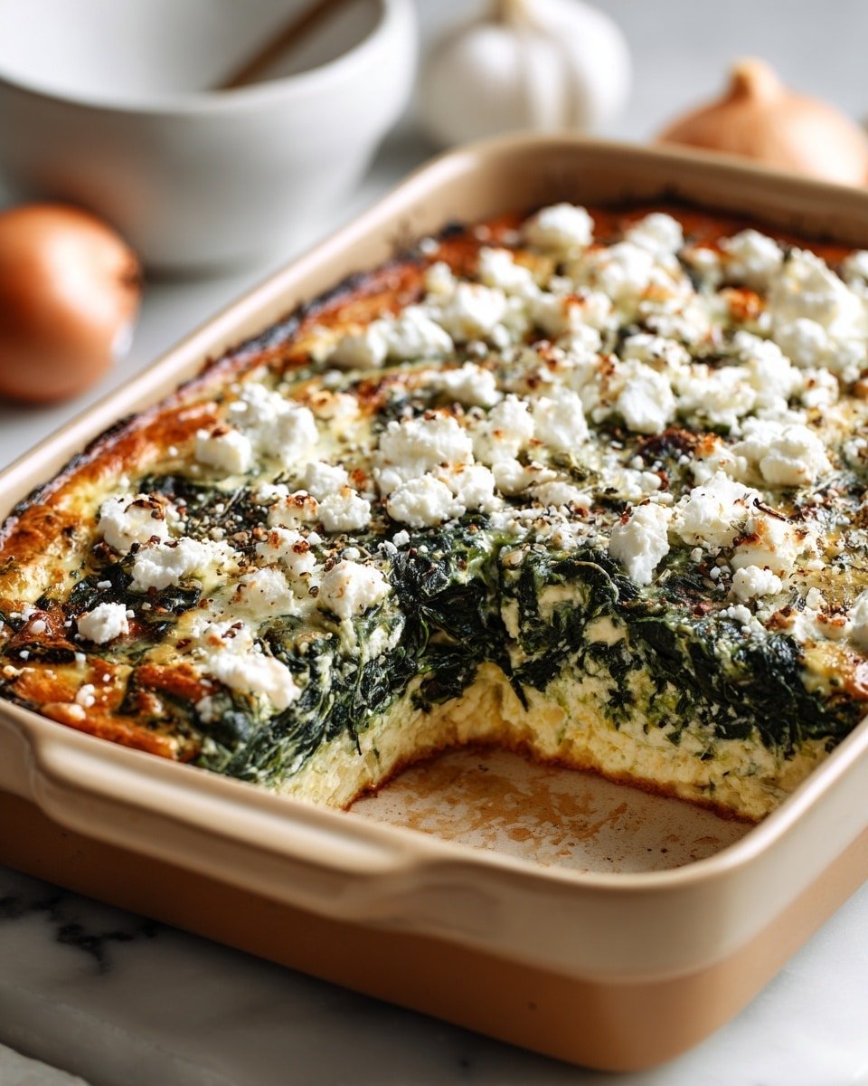 Keto Spinach and Feta Casserole Recipe - Recipe Image — Keto Spinach and Feta Casserole, low-carb spinach and feta bake, healthy keto casserole, easy keto spinach dish, savory spinach feta recipe