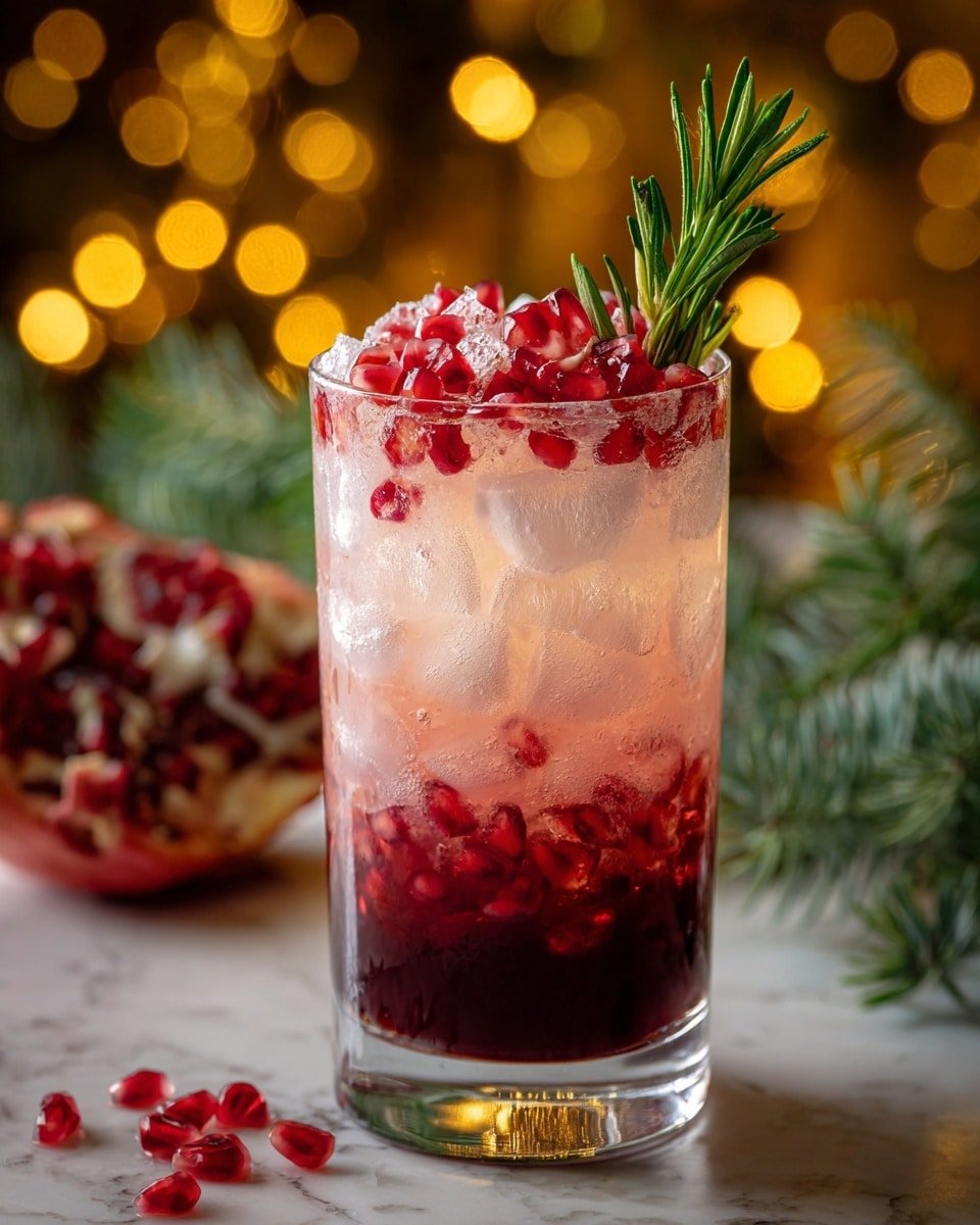 Pomegranate Rosemary Gin Fizz Recipe - Recipe Image — Pomegranate Rosemary Gin Fizz, refreshing gin cocktails, herbal gin drinks, easy festive cocktails, fruity gin beverages