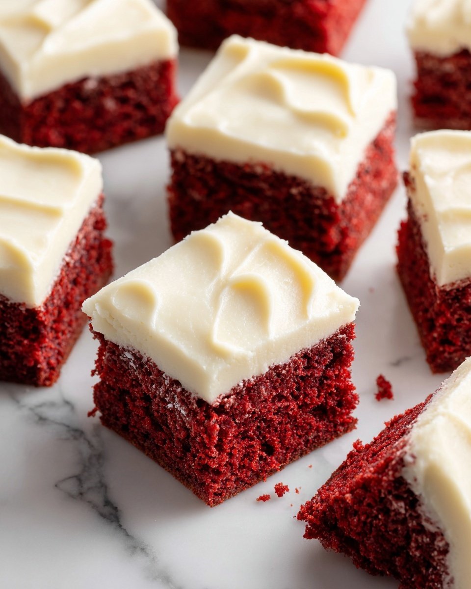 Red Velvet Brownies with Cream Cheese Frosting Recipe - Recipe Image — Red Velvet Brownies with Cream Cheese Frosting, rich chocolate brownies with red velvet flavor, easy red velvet brownies, homemade red velvet desserts, party favorite red velvet treats