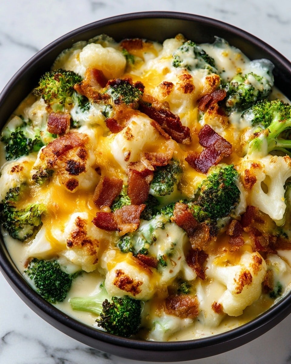 Keto Cheesy Broccoli and Cauliflower Casserole Recipe - Recipe Image — Keto Cheesy Broccoli and Cauliflower Casserole, low-carb cheesy vegetable bake, keto vegetable casserole, healthy cheesy broccoli cauliflower dish, low-carb comfort food