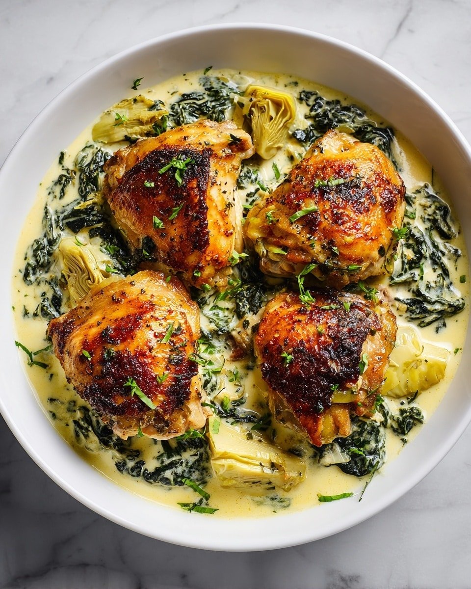 Keto Spinach and Artichoke Dip Chicken Recipe - Recipe Image — Keto Spinach and Artichoke Dip Chicken, low-carb dinner ideas, keto-friendly chicken recipes, creamy spinach artichoke chicken, healthy keto chicken dish