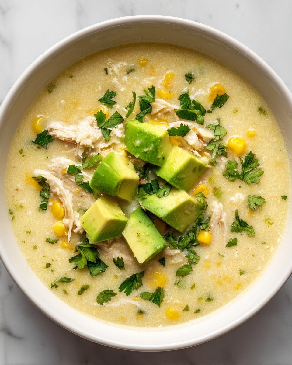 Keto White Chicken Chili Recipe - Recipe Image — Keto White Chicken Chili, low-carb chicken chili, creamy keto chili, keto-friendly soup, easy keto dinner