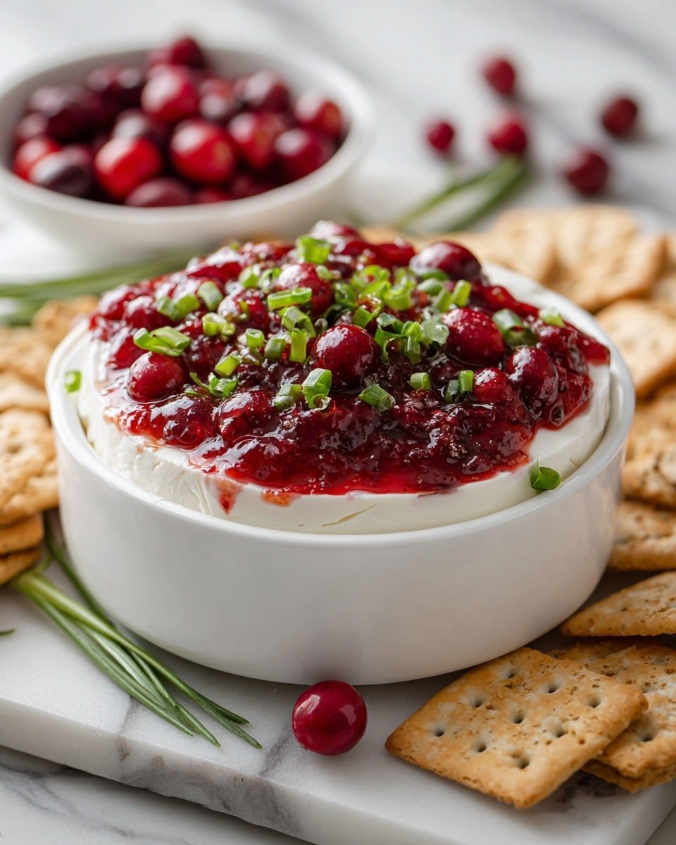 Cranberry Jalapeno Dip Recipe - Recipe Image — Cranberry Jalapeno Dip, holiday appetizer with cranberries and jalapenos, spicy cranberry dip, easy festive appetizer, creamy fruit and spice dip
